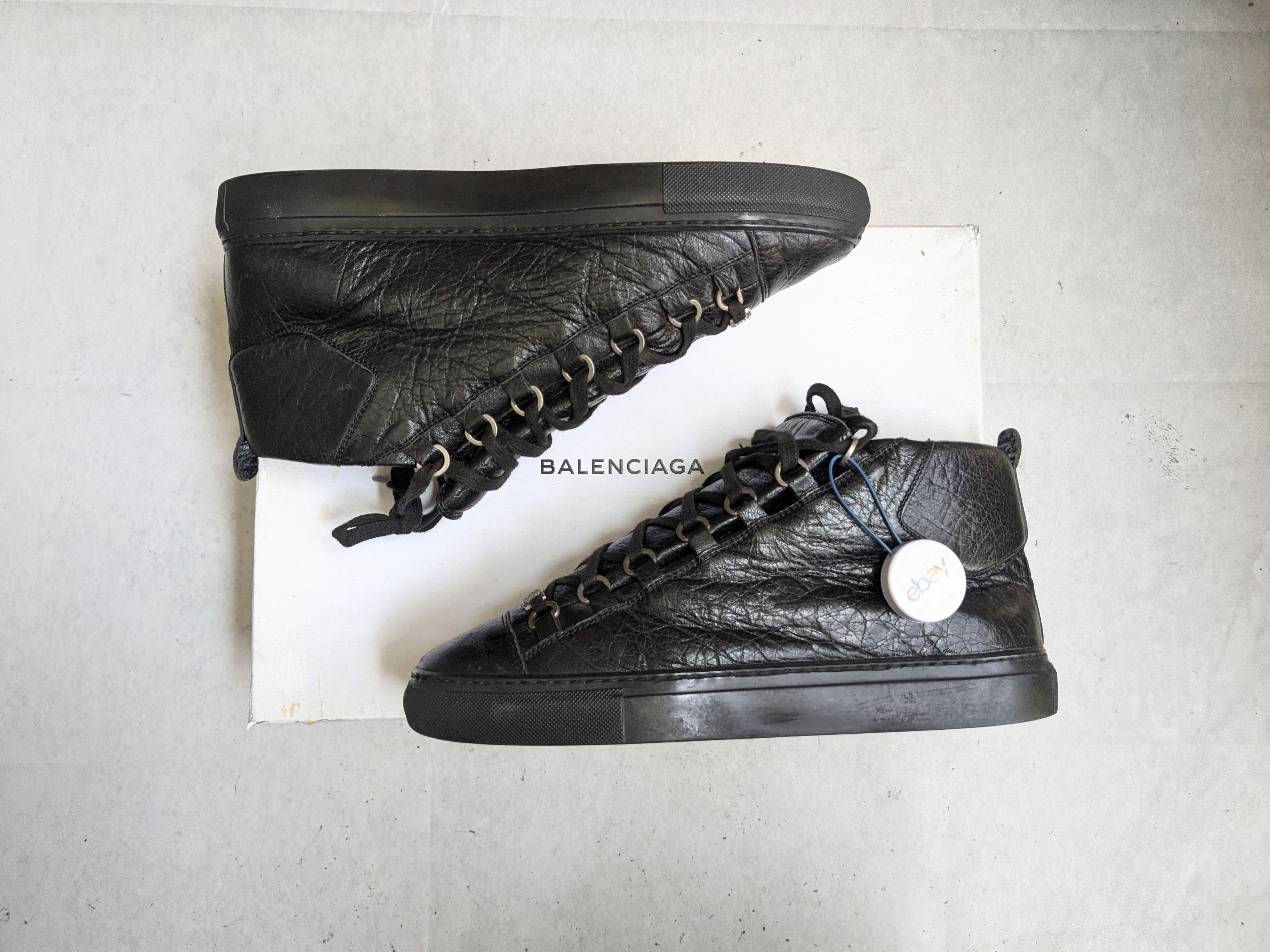 Balenciaga Balenciaga Arena Black 9 Leather High Tops Size US 9 / EU 42 - 1 Thumbnail