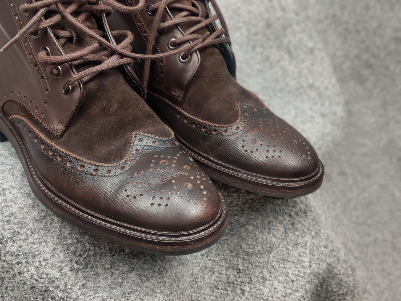 Hugo Boss orange Handmade Brown Leather brogue Ankle Boots