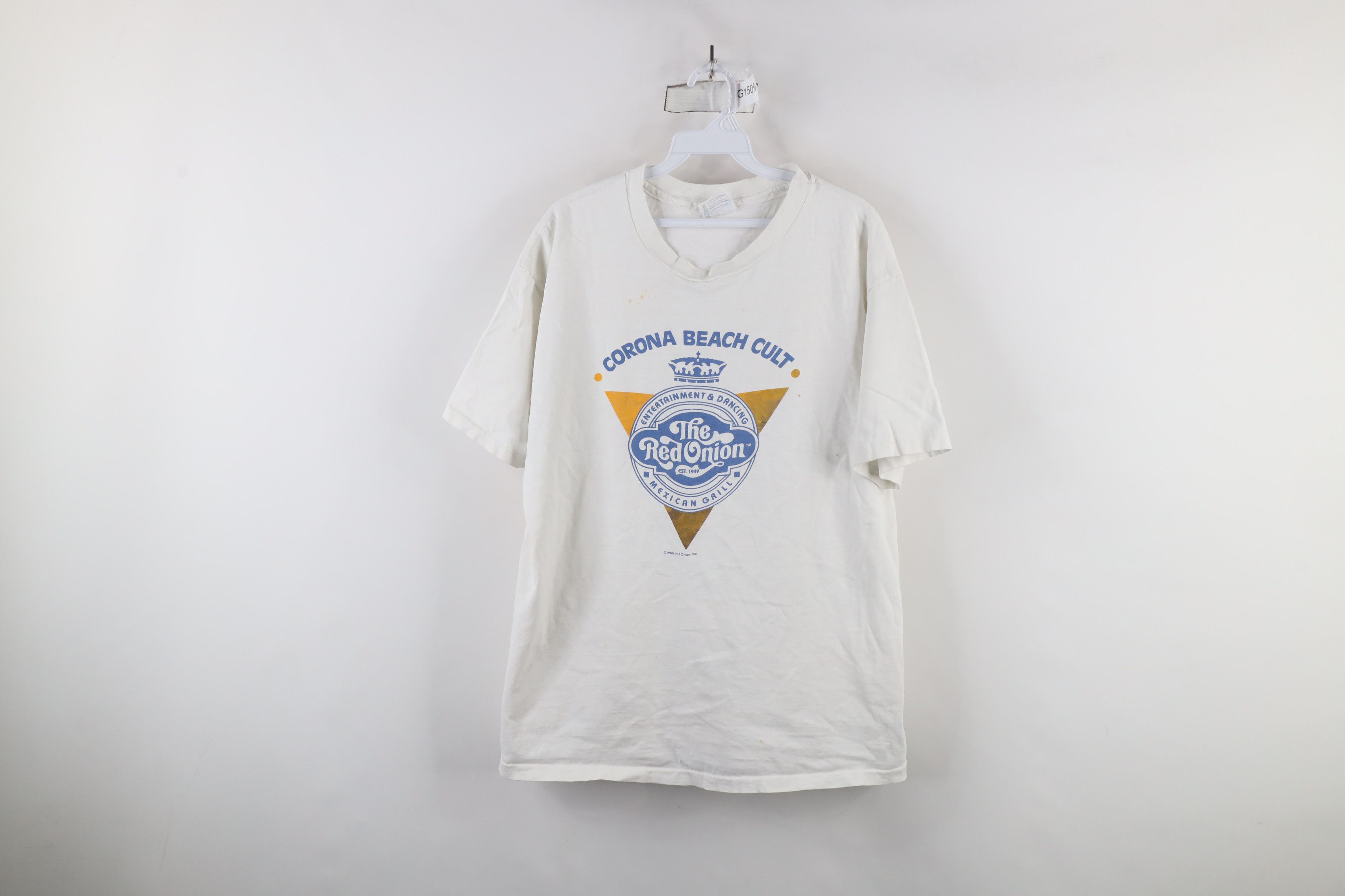 Vintage Vintage 80s Onion Mexican Grill Corona Beach Cult T-Shirt Size US XL / EU 56 / 4 - 1 Thumbnail