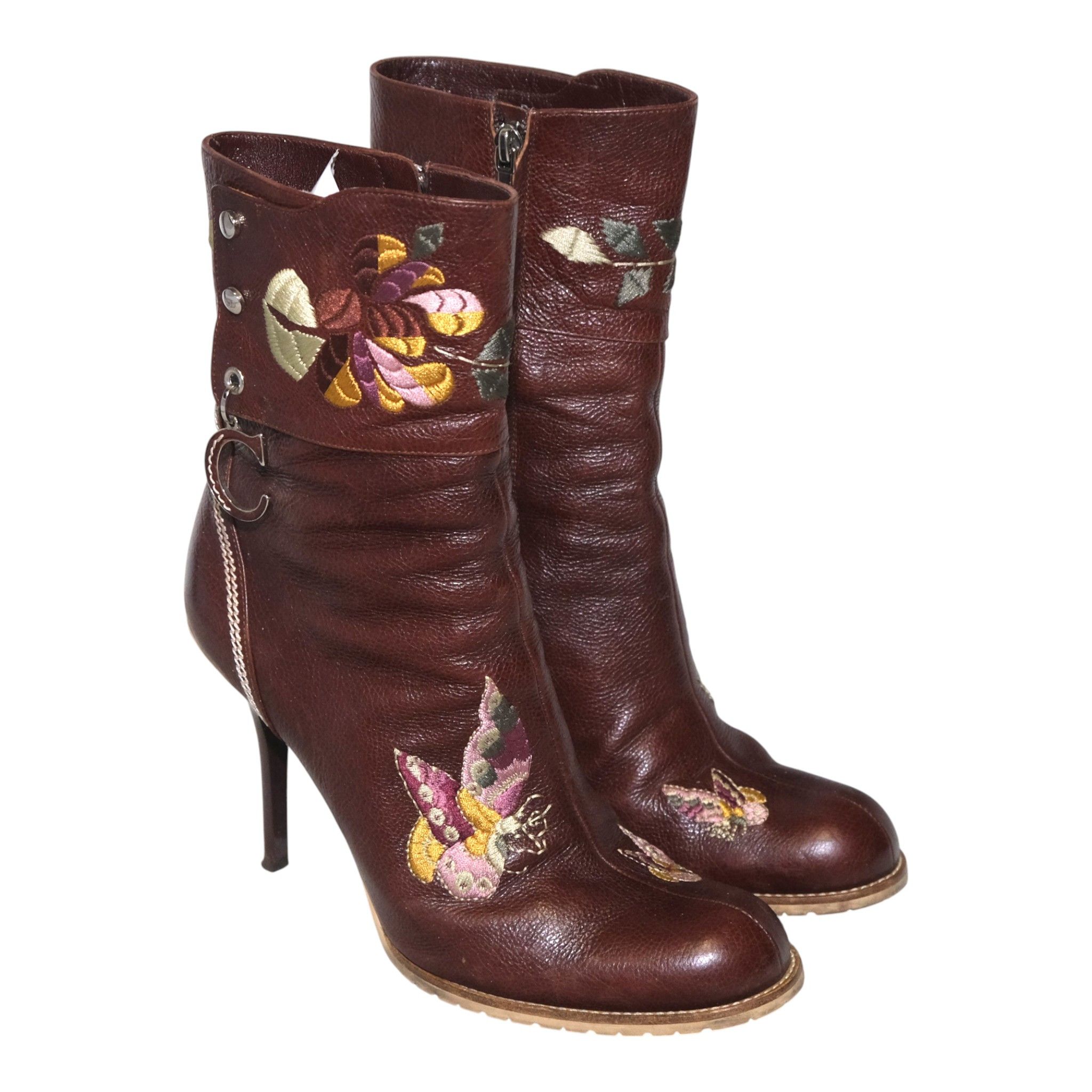 Dior Embroidered Stiletto Boots Size US 9 / IT 39 - 1 Thumbnail