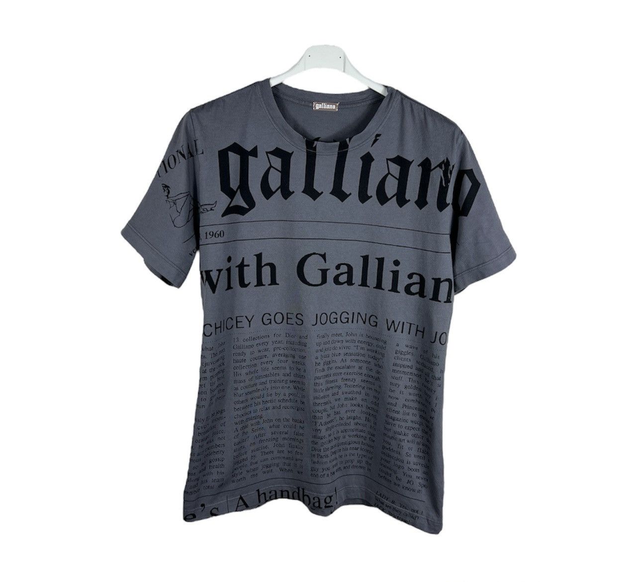 トップス John Galliano Archive News Paper T-shirt John Galliano Galliano Newspaper Print T Shirt *rare size* | Grailed