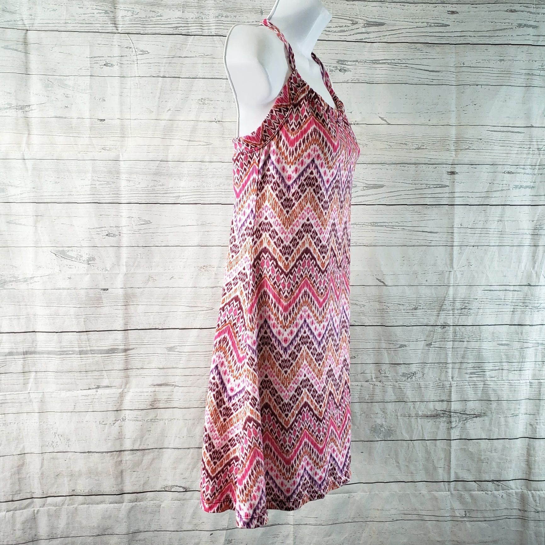 Prana Prana Dress Womens Small Pink Purple Chevron Short Length Size 28" / US 6 / IT 42 - 3 Thumbnail