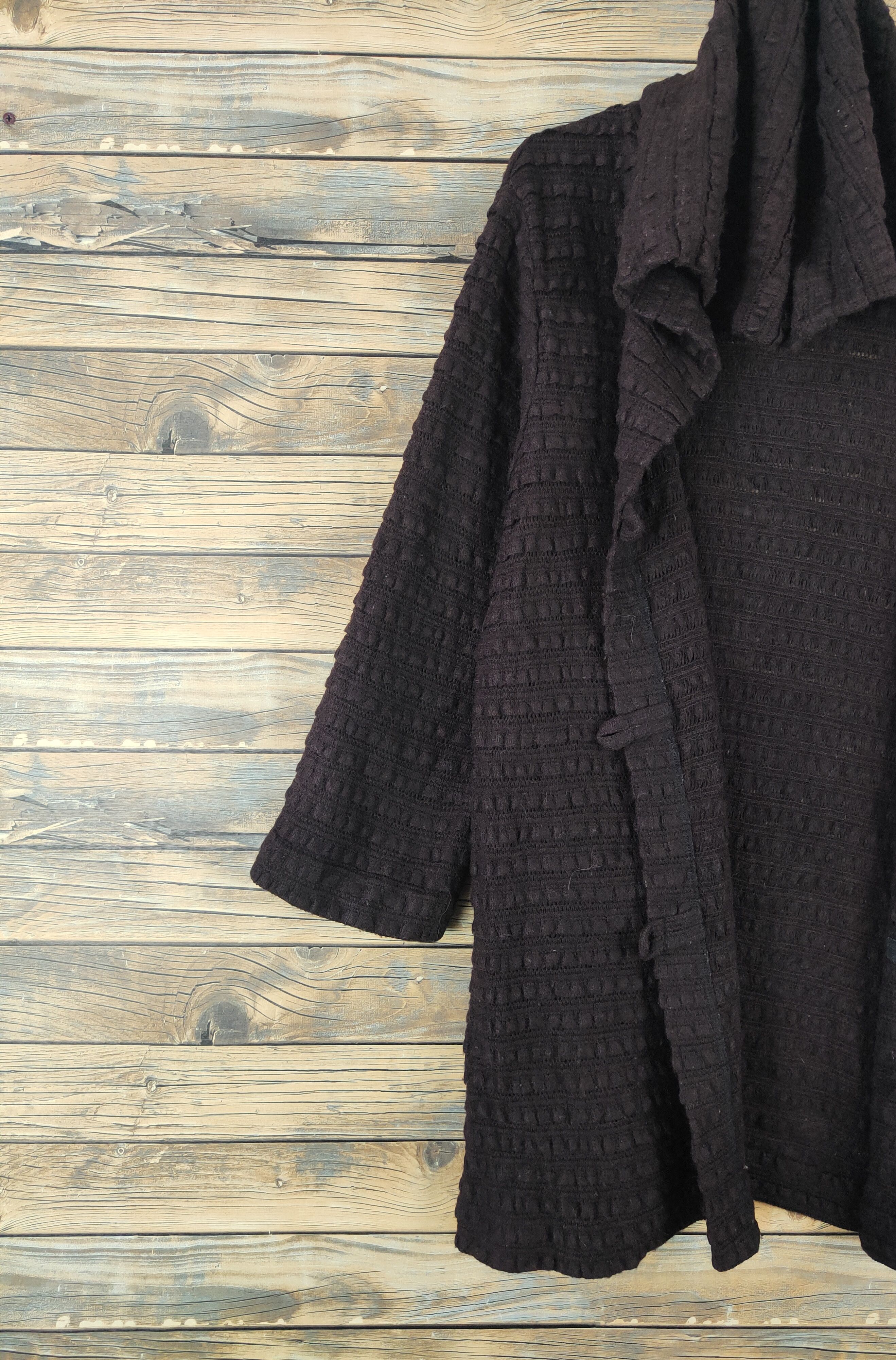 Vintage Japanese Brand Brown Hoodie Knitwear Long Cardigan #W2128 Size US L / EU 52-54 / 3 - 3 Thumbnail