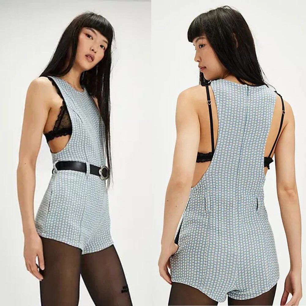 Free People New Free People Mod Mini Blue Playsuit Size 10 Size 32" / US 10 / IT 46 - 1 Thumbnail