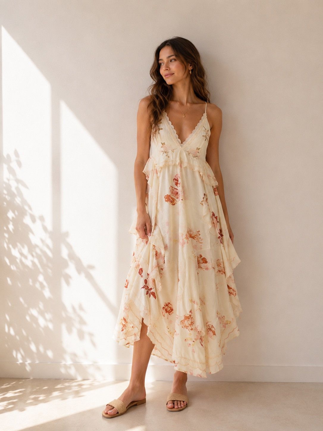 Free People 🎉LAST PIECE🎉Free People Audrey Maxi Dress in Copper & Rose Size M / US 6-8 / IT 42-44 - 1 Thumbnail