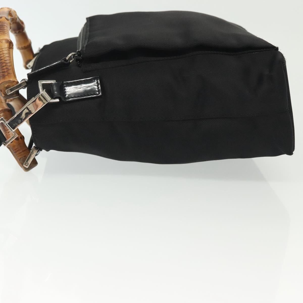 Gucci GUCCI Bamboo Hand Bag Nylon Black Silver 000 2265 000 2265 Size ONE SIZE - 5 Thumbnail