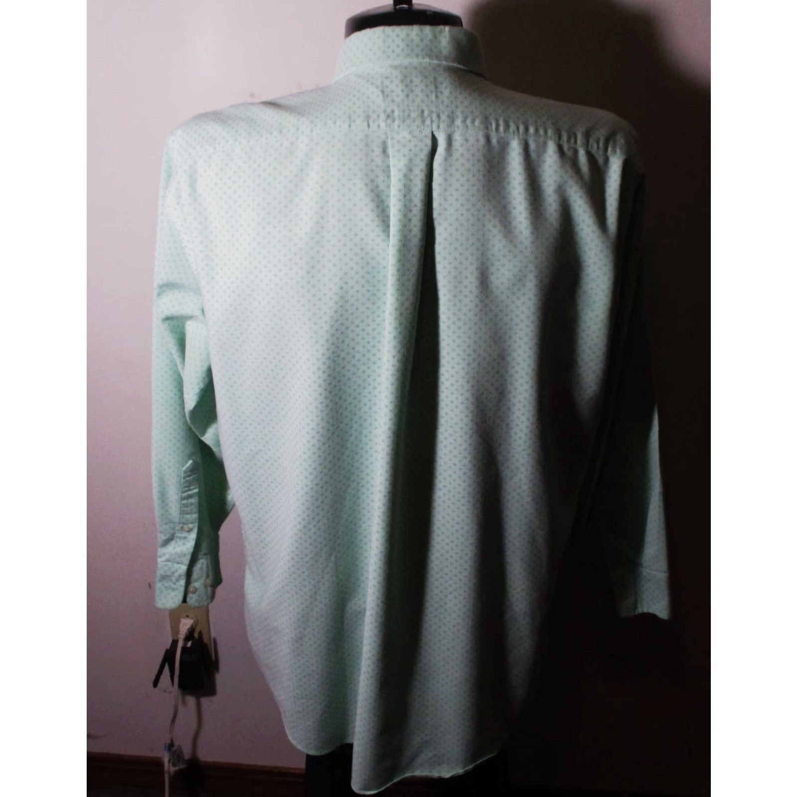 Stafford STAFFORD Green Long Sleeve Dress Shirt Men 17.5/34-35 Oxford Button-Down Collar Pockets Vintage No Size 46R - 5 Thumbnail