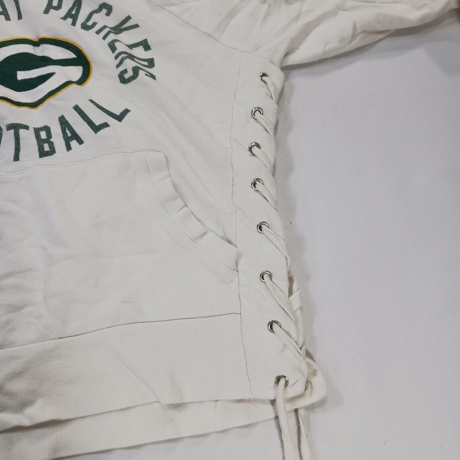 Darn Tough Green Bay Packers Vintage Women M White Hoodie Sweatshirt Size M / US 6-8 / IT 42-44 - 12 Thumbnail