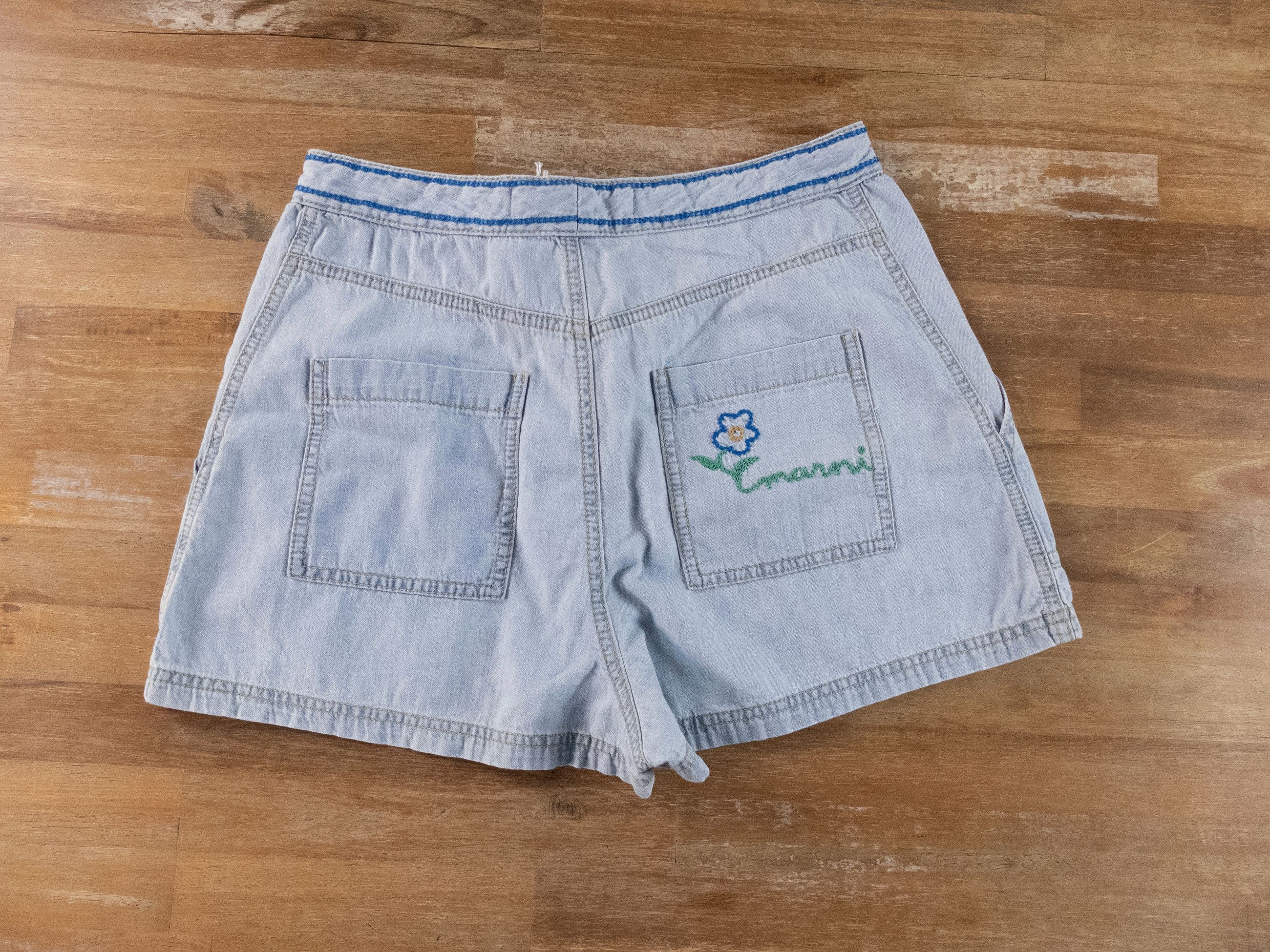 Marni MARNI light blue logo embroidered mini denim shorts 4 Size 27" / US 4 / IT 40 - 8 Thumbnail