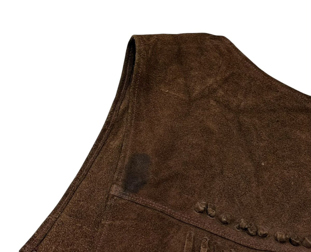 Schott Vintage Cowboy Style Fringes Brown Leather Vest Jacket Size US S / EU 44-46 / 1 - 13 Thumbnail