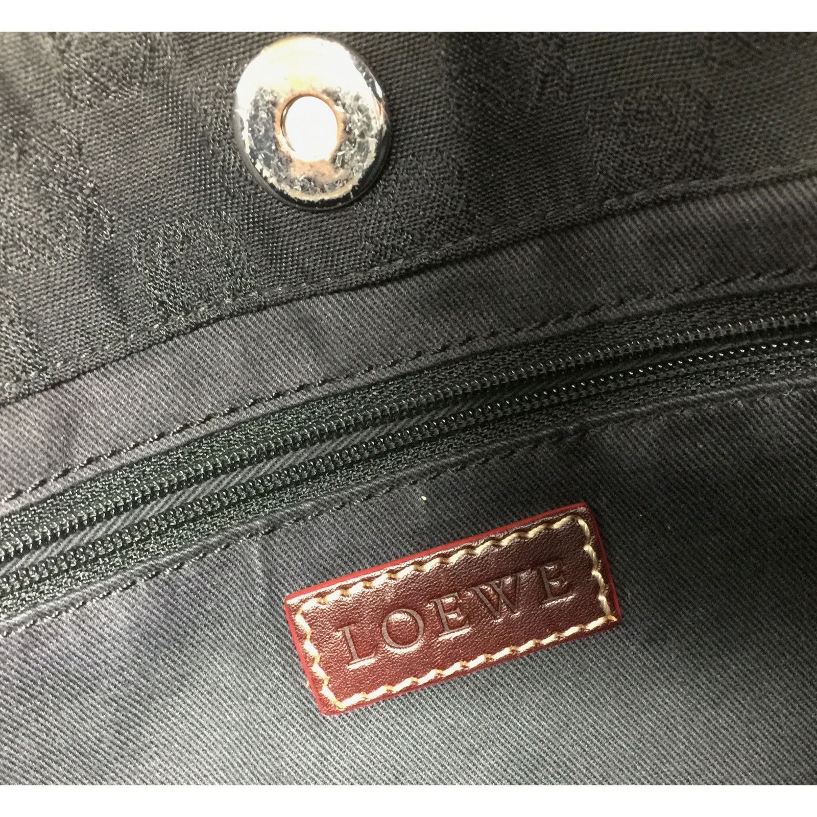 Loewe LOEWE - Leather-Trimmed Anagram Canvas Tote Black & Gray Size ONE SIZE - 3 Thumbnail
