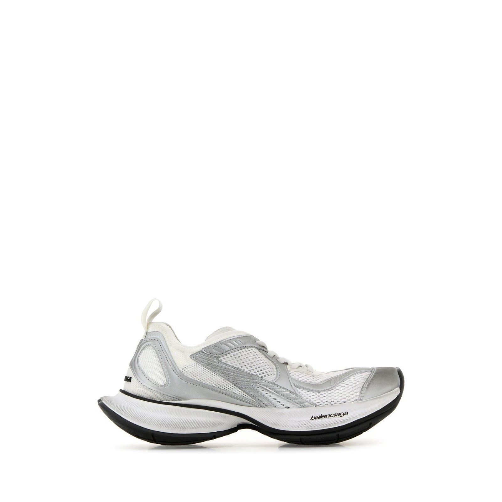 BALENCIAGA Circuit Two-Tone Silver Mesh Low Top Sneakers New