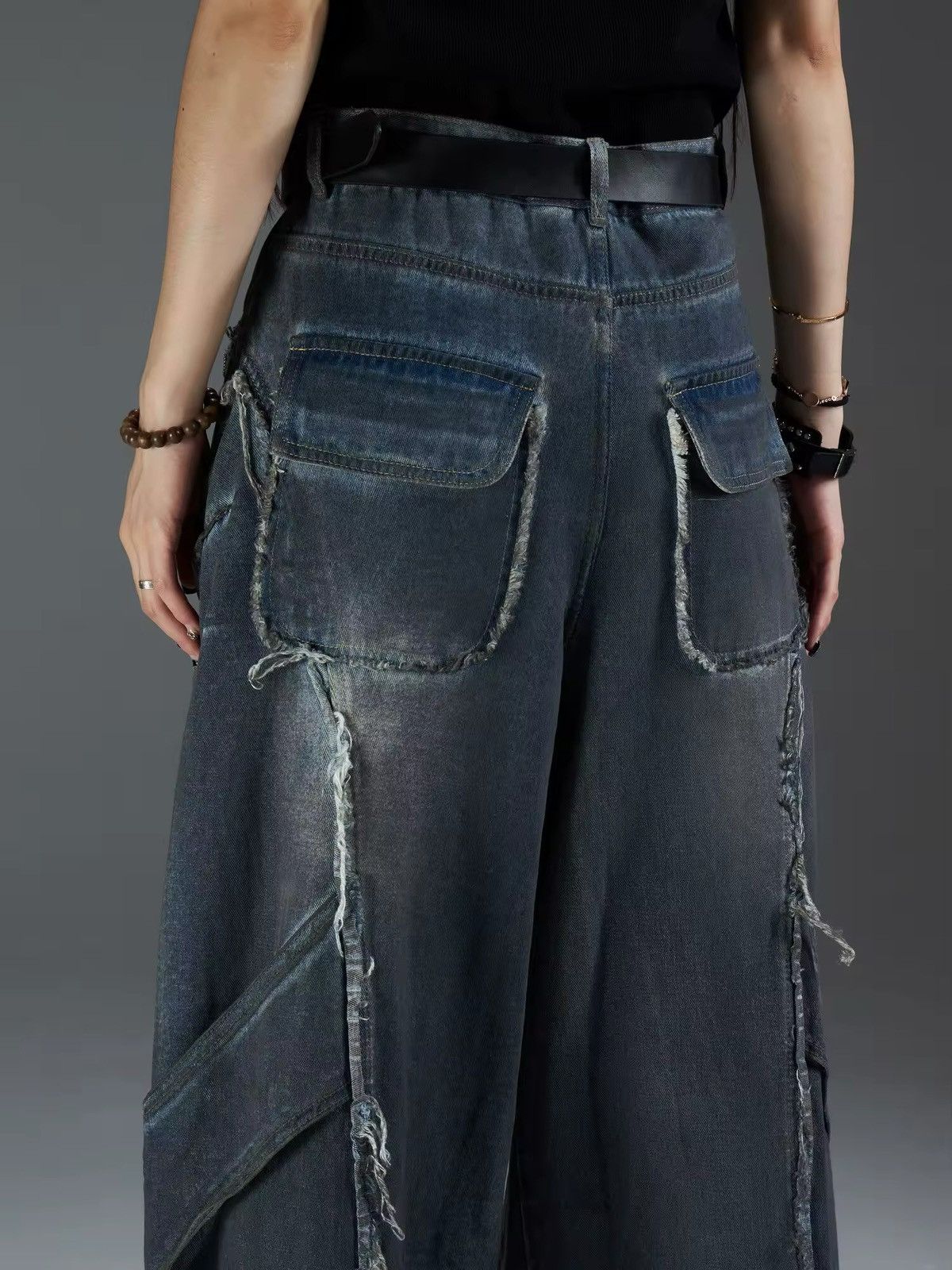 Designer × Jean Distressed Washed Deconstructed Patchwork Jeans y2k Pants Size US 28 / EU 44 - 7 Thumbnail