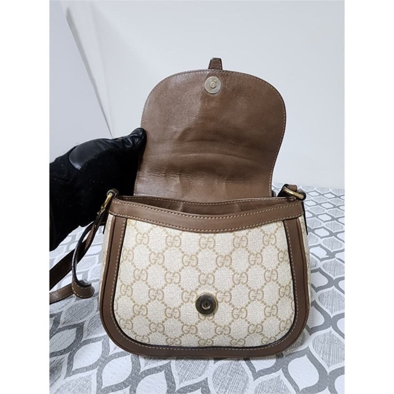 Gucci Authentc Gucci GG Supreme Shoulder/Crossbody Bag Brown/Cream Size ONE SIZE - 5 Thumbnail
