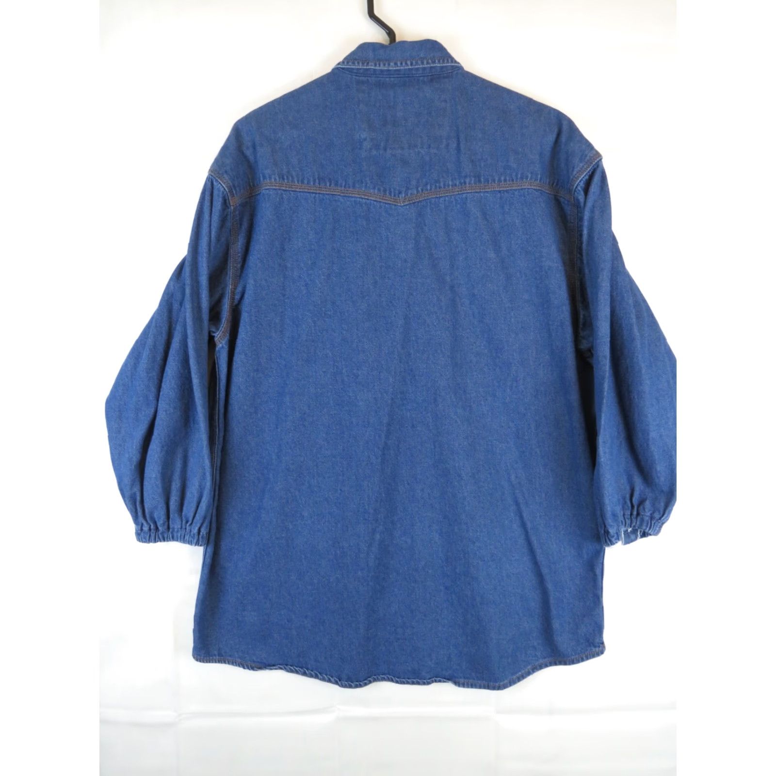 Vintage VINTAGE Key L Regular Denim western shirt Rockabilly Pearl snaps Western blue 3/4 Sleeve Mens Size US L / EU 52-54 / 3 - 7 Thumbnail