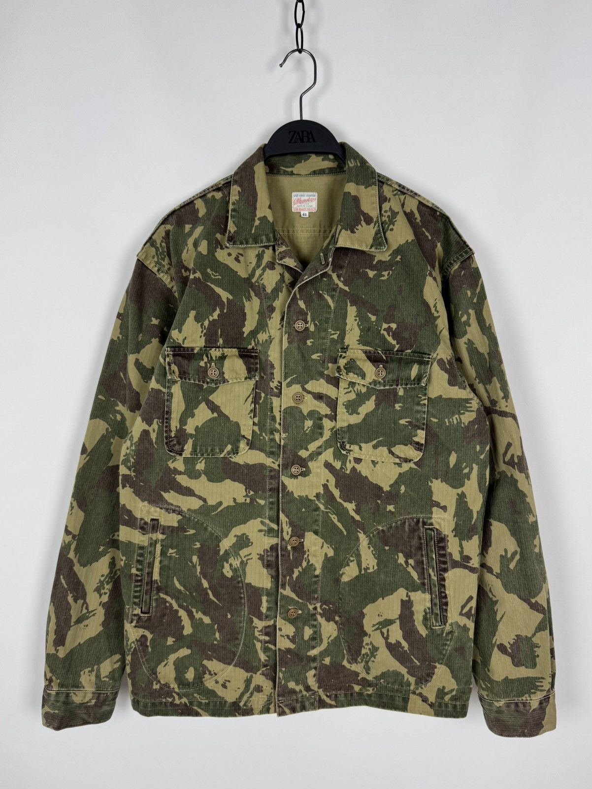 Momotaro Jeans Momotaro Jeans Herringbone Camouflage Pockets Light Jacket Size US L / EU 52-54 / 3 - 4 Thumbnail