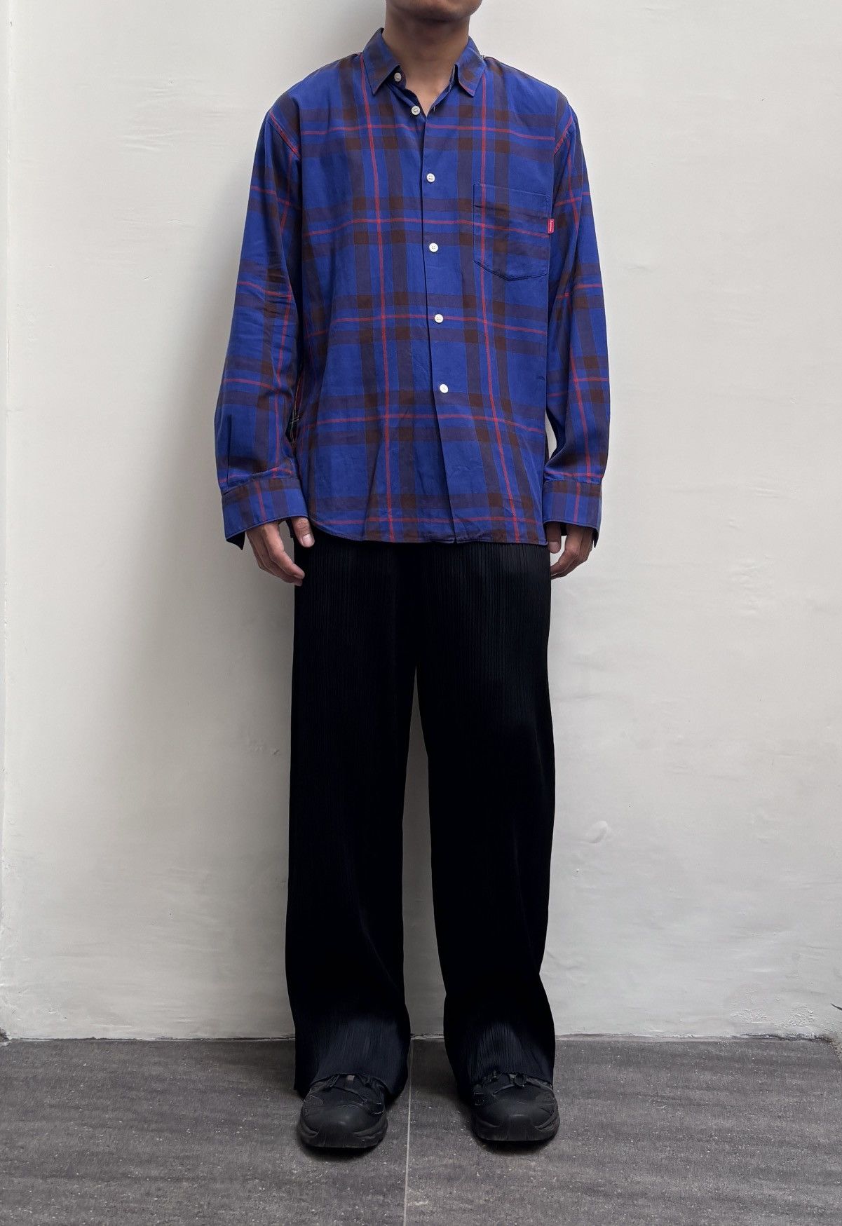 FREE IMPORT TAX F/W 2015-2016 Plaid Patchwork Shirt