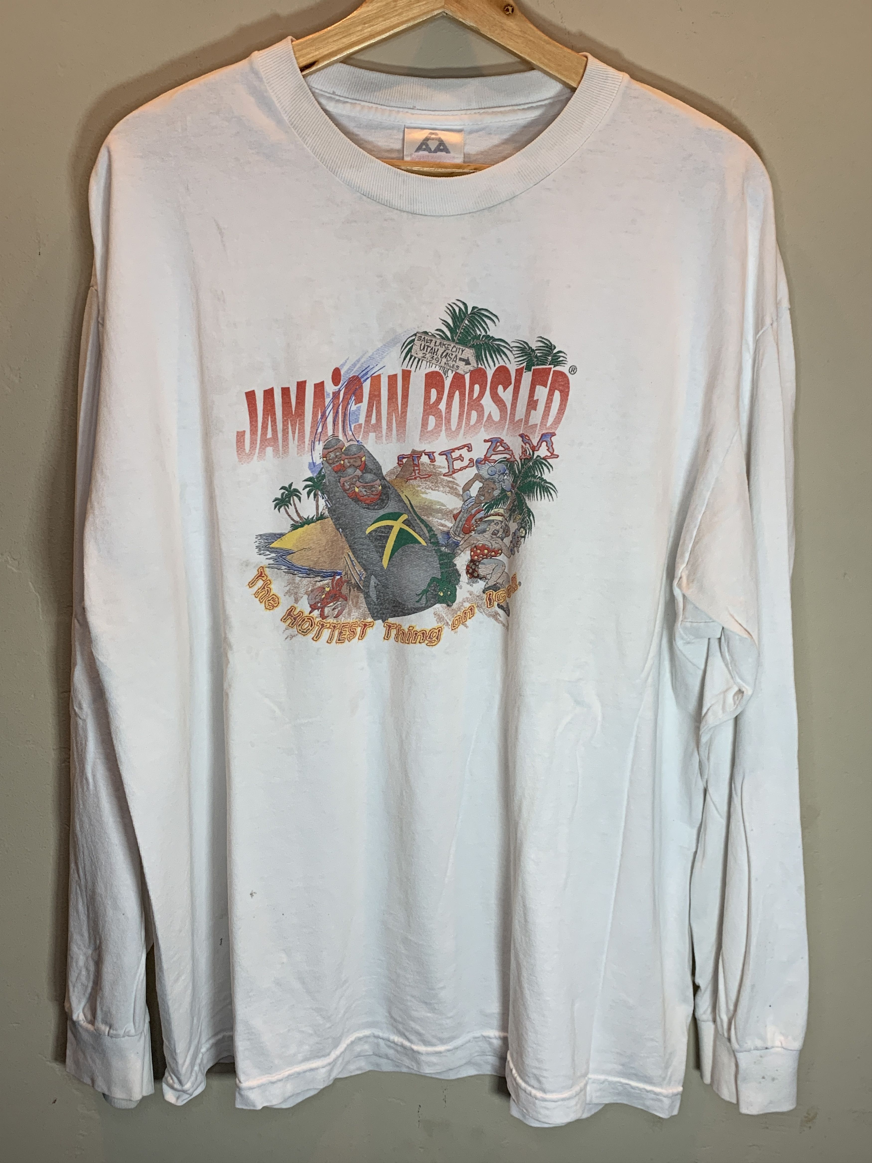 Vintage RARE* Vintage 90’s Cool Runnings Jamaican Bobsled Team Shirt Size US XL / EU 56 / 4 - 1 Thumbnail