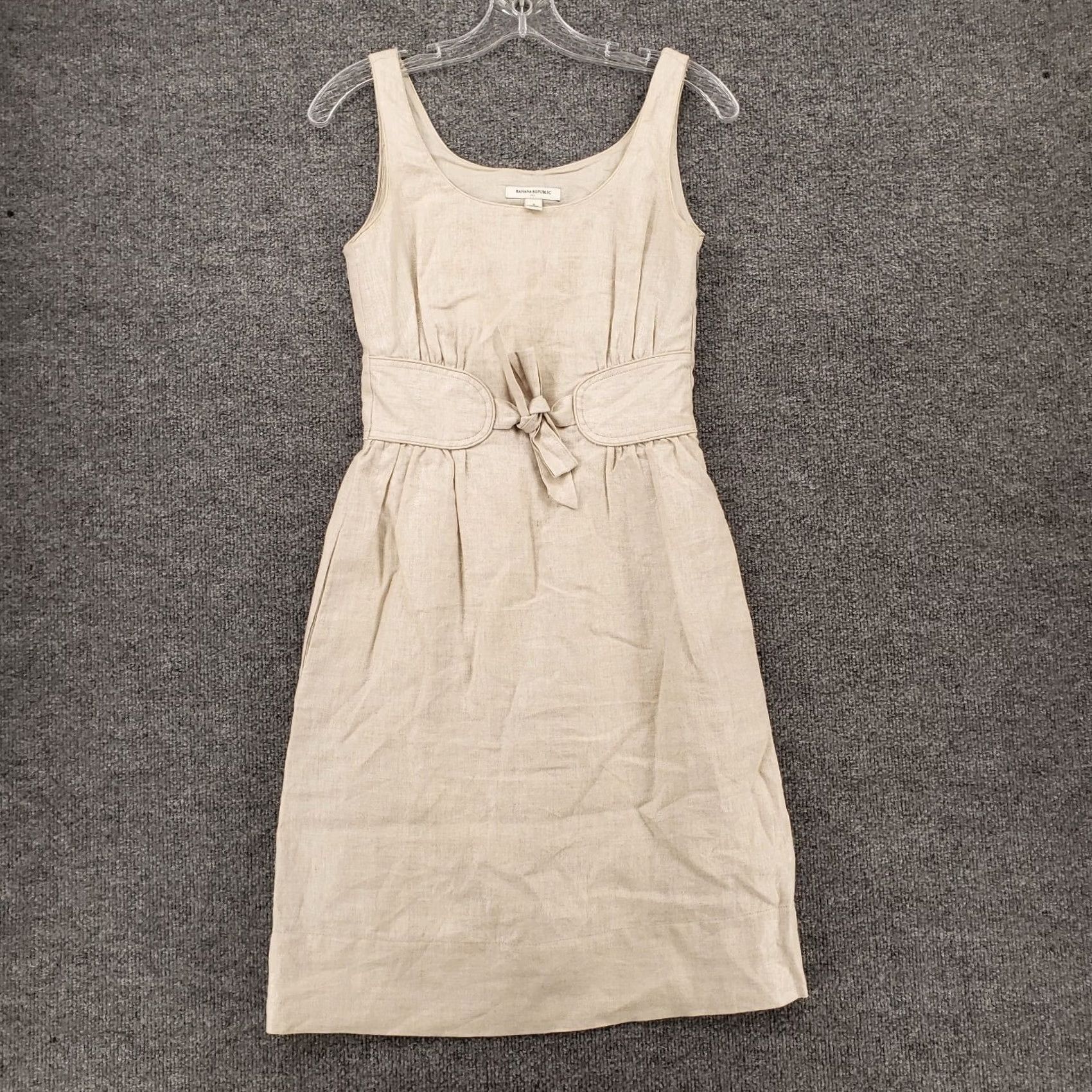 Banana Republic Banana Republic Dress Womens 0 Beige Mini Sheath Sleeveless Linen Side Zip Dress Beige Women's Mini Sheath Linen Side Zip 0 XS? Size XS / US 0-2 / IT 36-38 - 2 Thumbnail