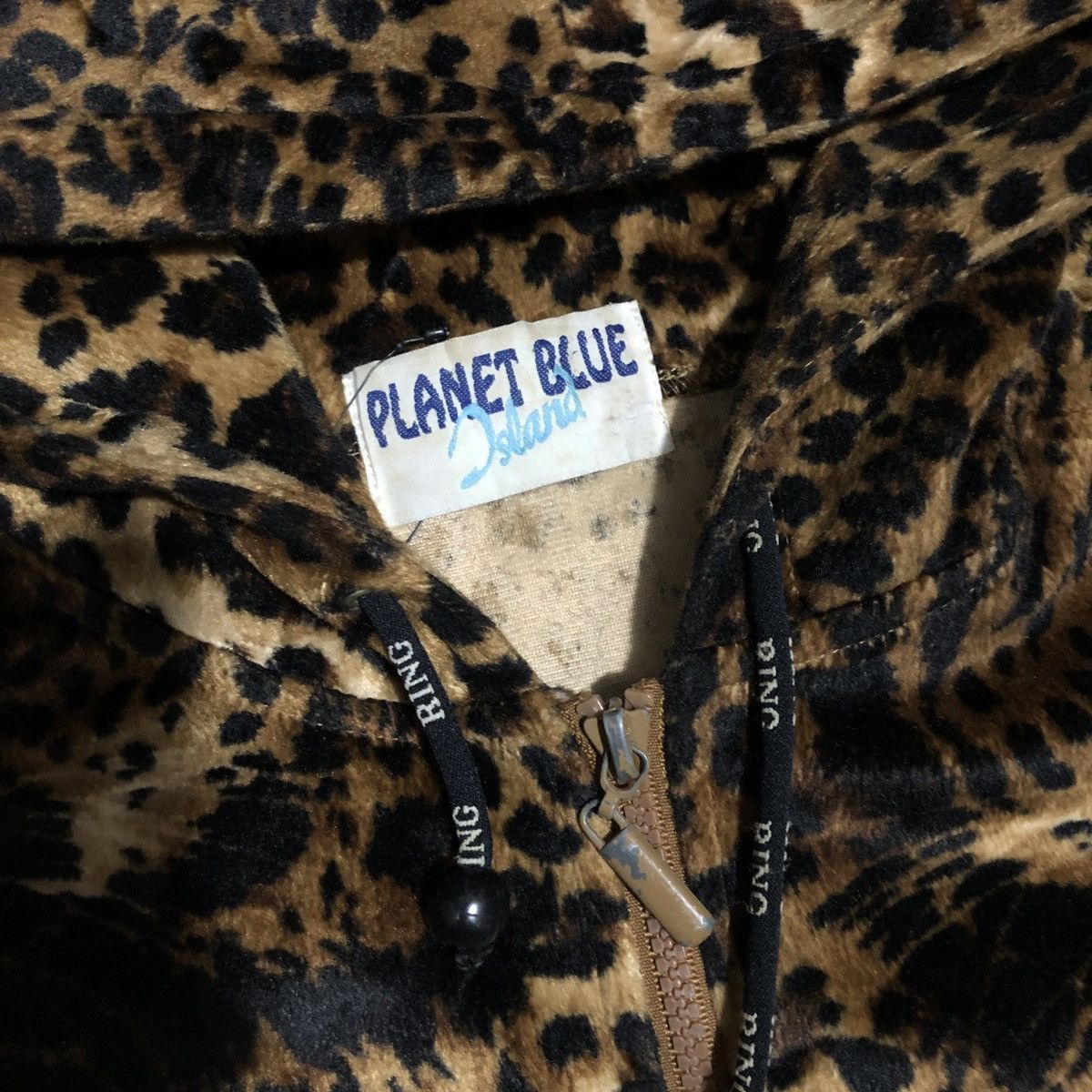 Vintage VTG 90’ PLANET BLUE ISLAND LEOPARD ZIP HOODIE Size US XL / EU 56 / 4 - 8 Thumbnail