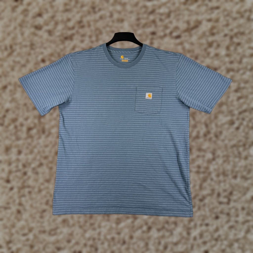 Carhartt VINTAGE Carhartt Shirt Mens Extra Large Tall Blue Short Sleeve Crew Neck Cotton Pocket Size US XL / EU 56 / 4 - 1 Thumbnail