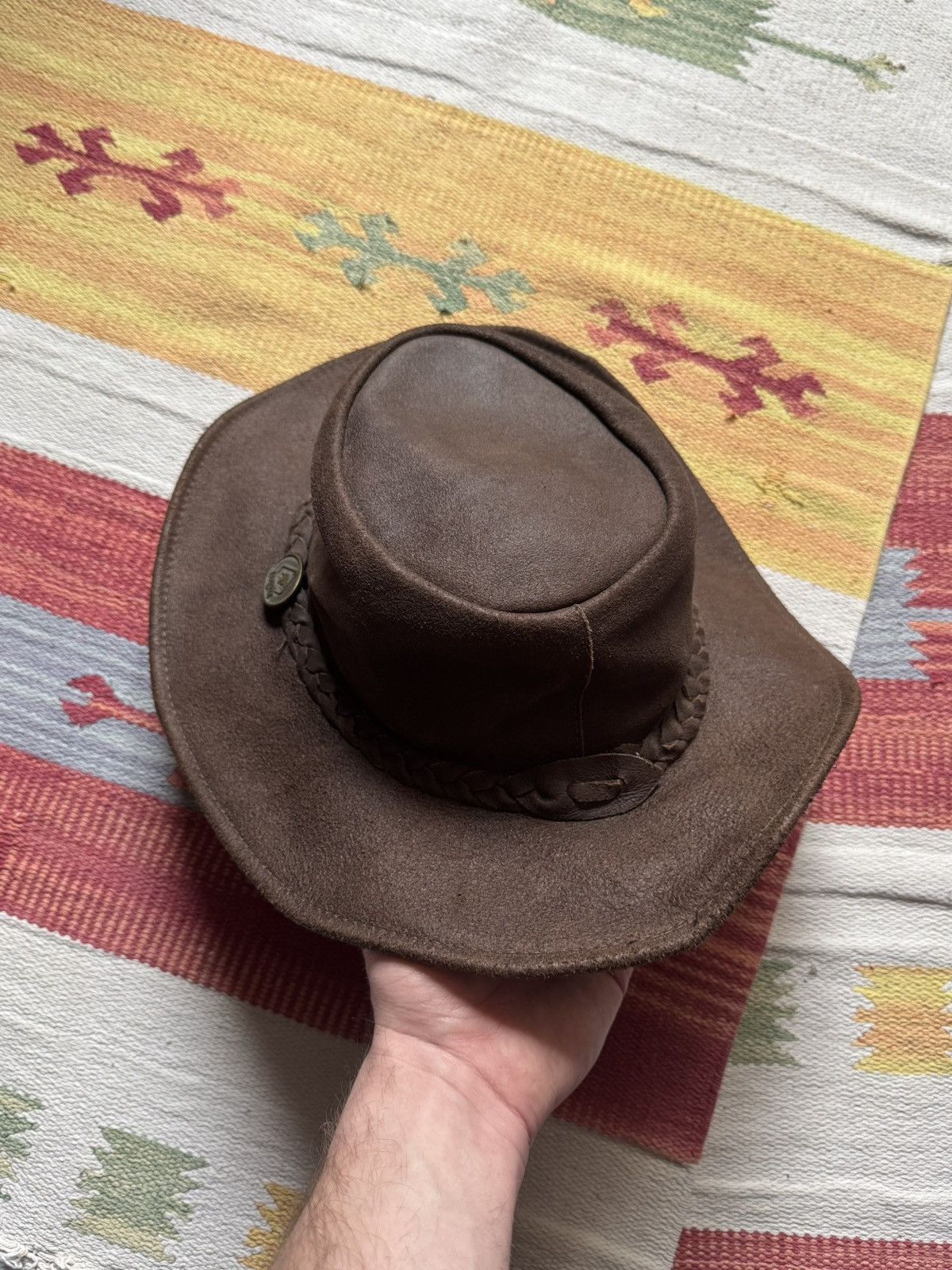 Genuine Leather Vintage Genuine Leather Australian Brown Cowboy Hat Size ONE SIZE - 3 Thumbnail