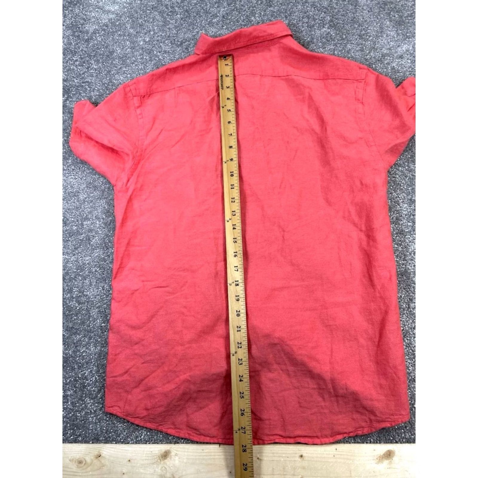 Banana Republic Banana Republic Shirt Mens Medium Pink Linen Blend Button Up Short Sleeve Casual Classic Slim Mens Regular Size M Pink Linen Blend Button-Up Shirt Size US M / EU 48-50 / 2 - 7 Thumbnail