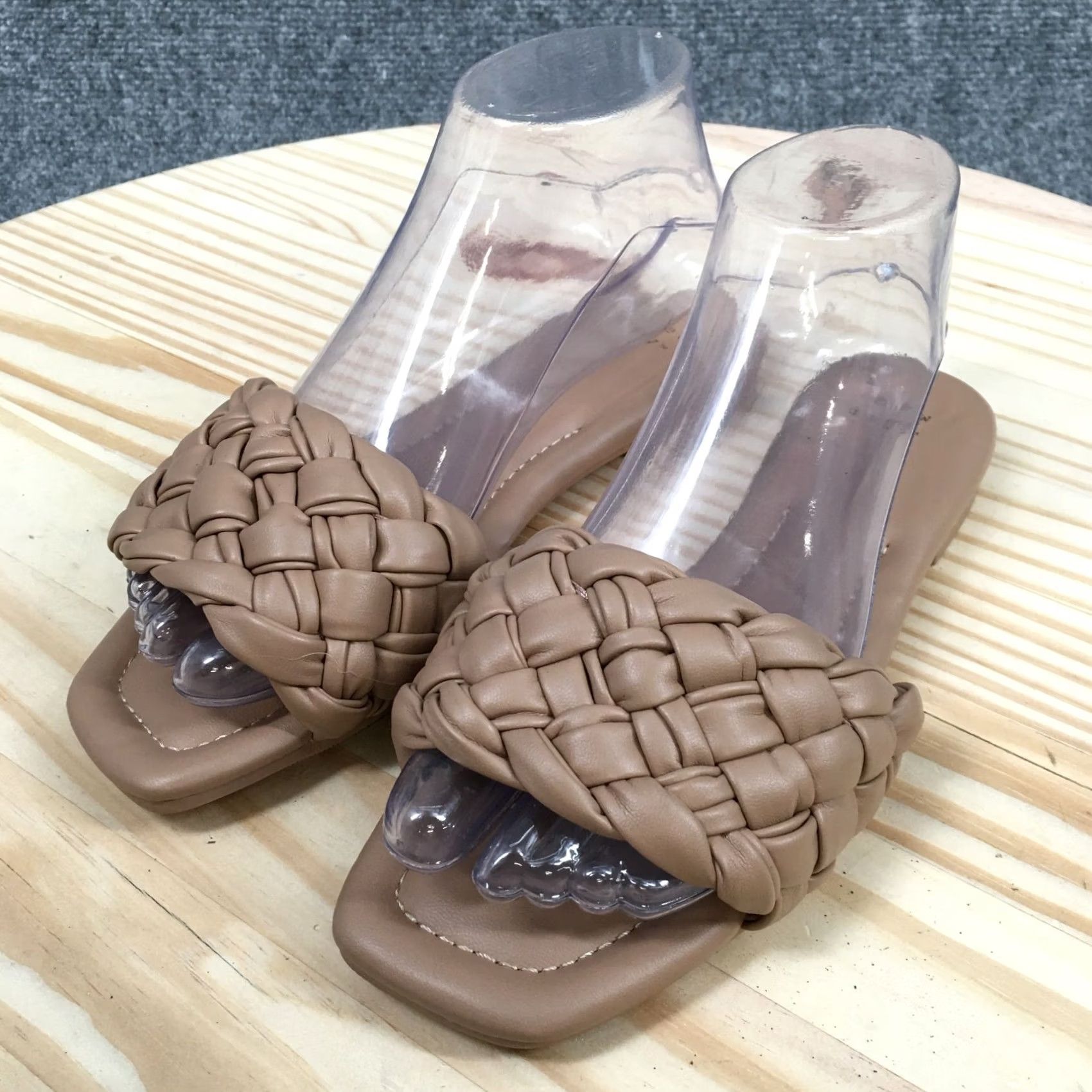 Vintage A New Day Sandals Womens Carissa Woven Strap Slip On Flats Slide Brown NEW Size US 7 / IT 37 - 3 Thumbnail