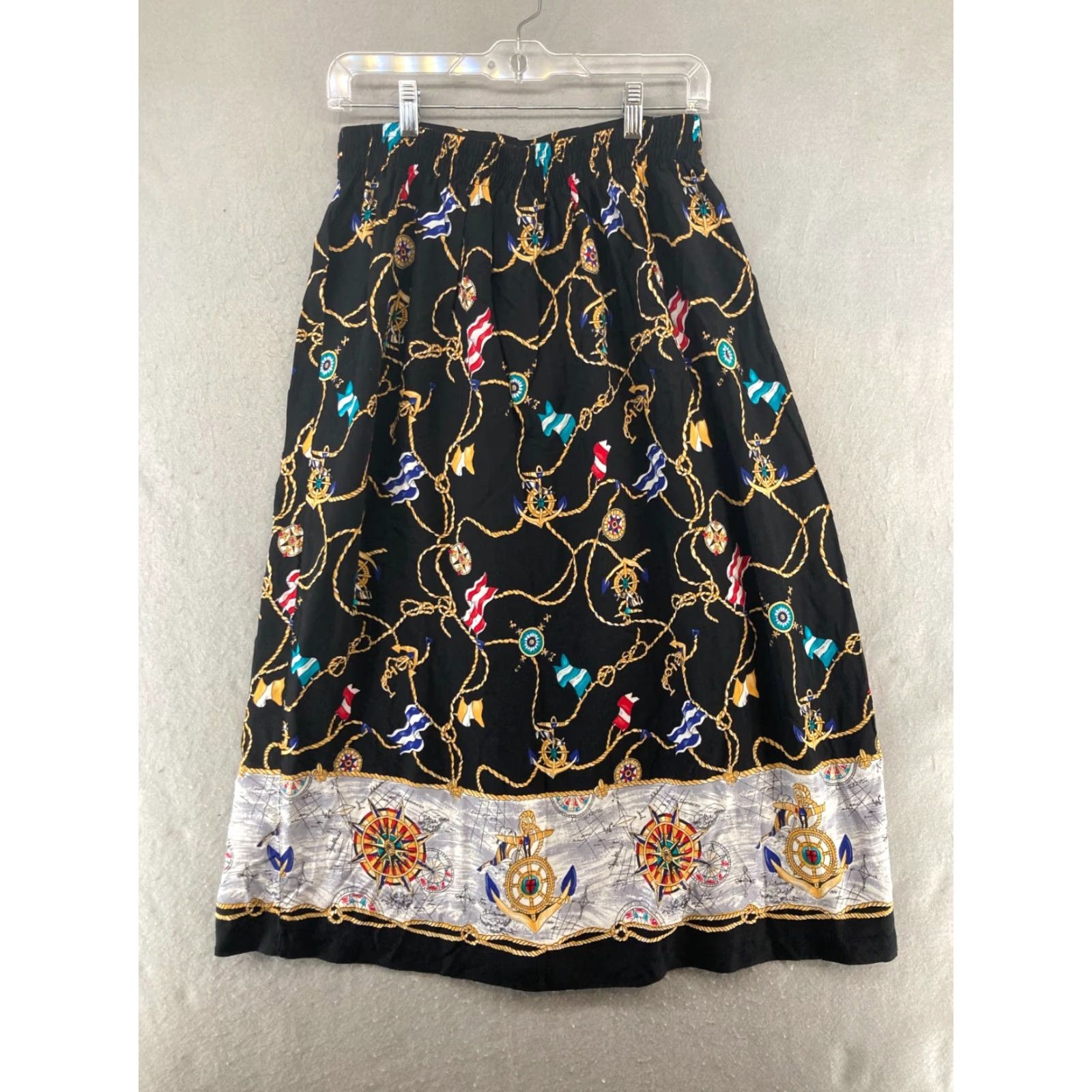 Lee VINTAGE Kathie Lee Skirt Womens Small Pleated Nautical Ropes Flags Long Size 28" / US 6 / IT 42 - 5 Thumbnail