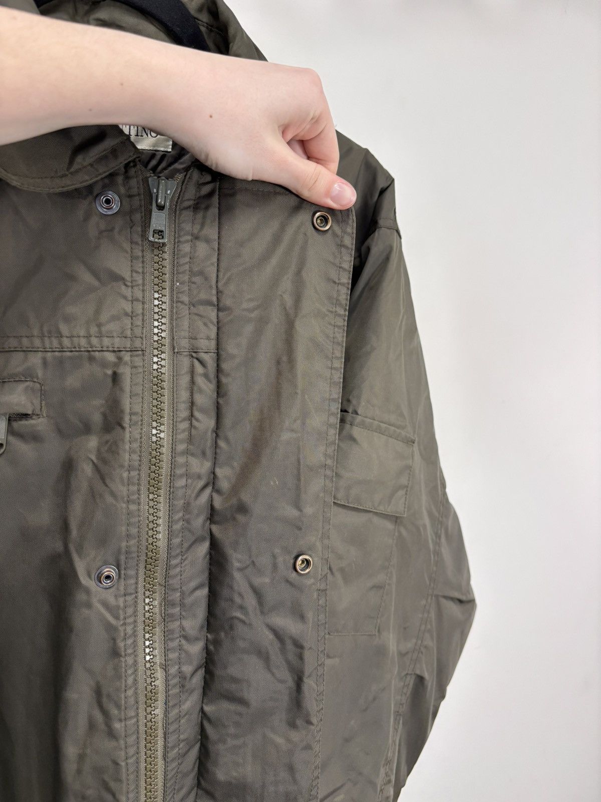 Valentino Vintage 1990s Valentino Sport Men’s Khaki Padded Jacket Coat Size US L / EU 52-54 / 3 - 14 Thumbnail