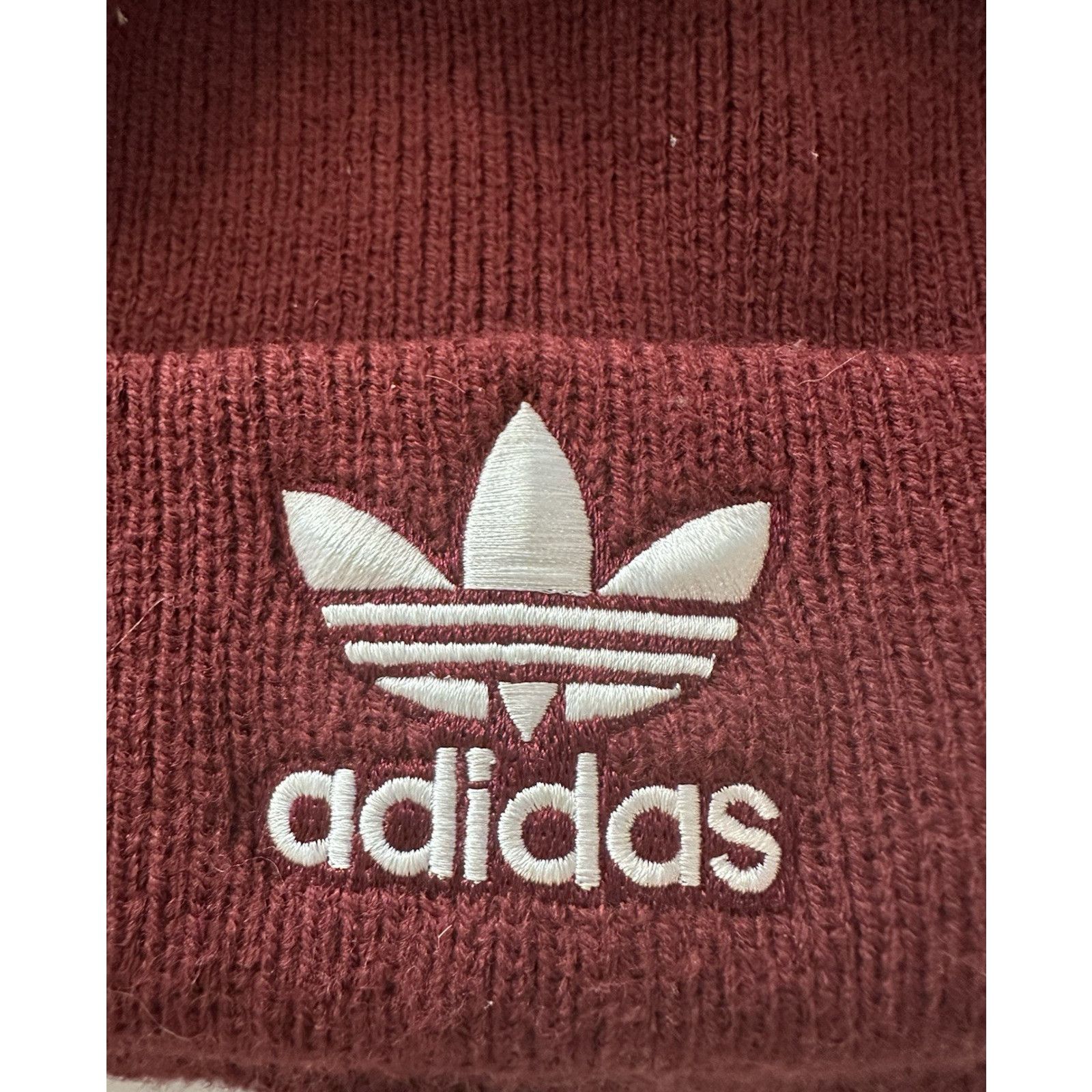 Adidas ADIDAS Originals Trefoil Beanie Maroon OSFM 100% Acrylic Size ONE SIZE - 2 Thumbnail