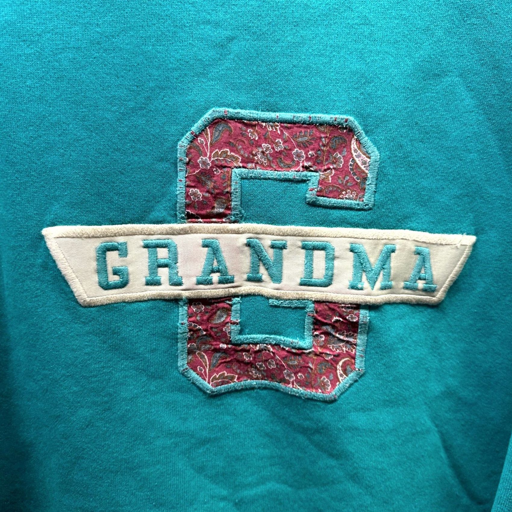Hanes VINTAGE Hanes Sweater Womens Large Blue Green Embroidery Patch Crew Neck Long Sleeve Cable-Knit Pullover Lightweight Wool-Free Size L / US 10 / IT 46 - 2 Thumbnail