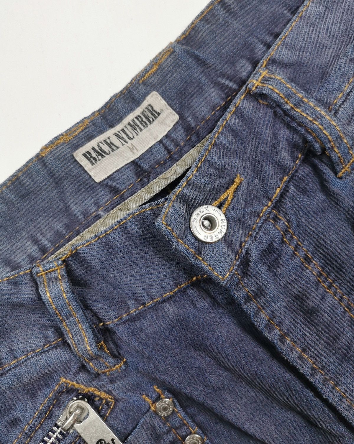 Japanese Brand Corduroy Back Number Japan Zipper Patch Pocket Jeans Size US 30 / EU 46 - 8 Thumbnail