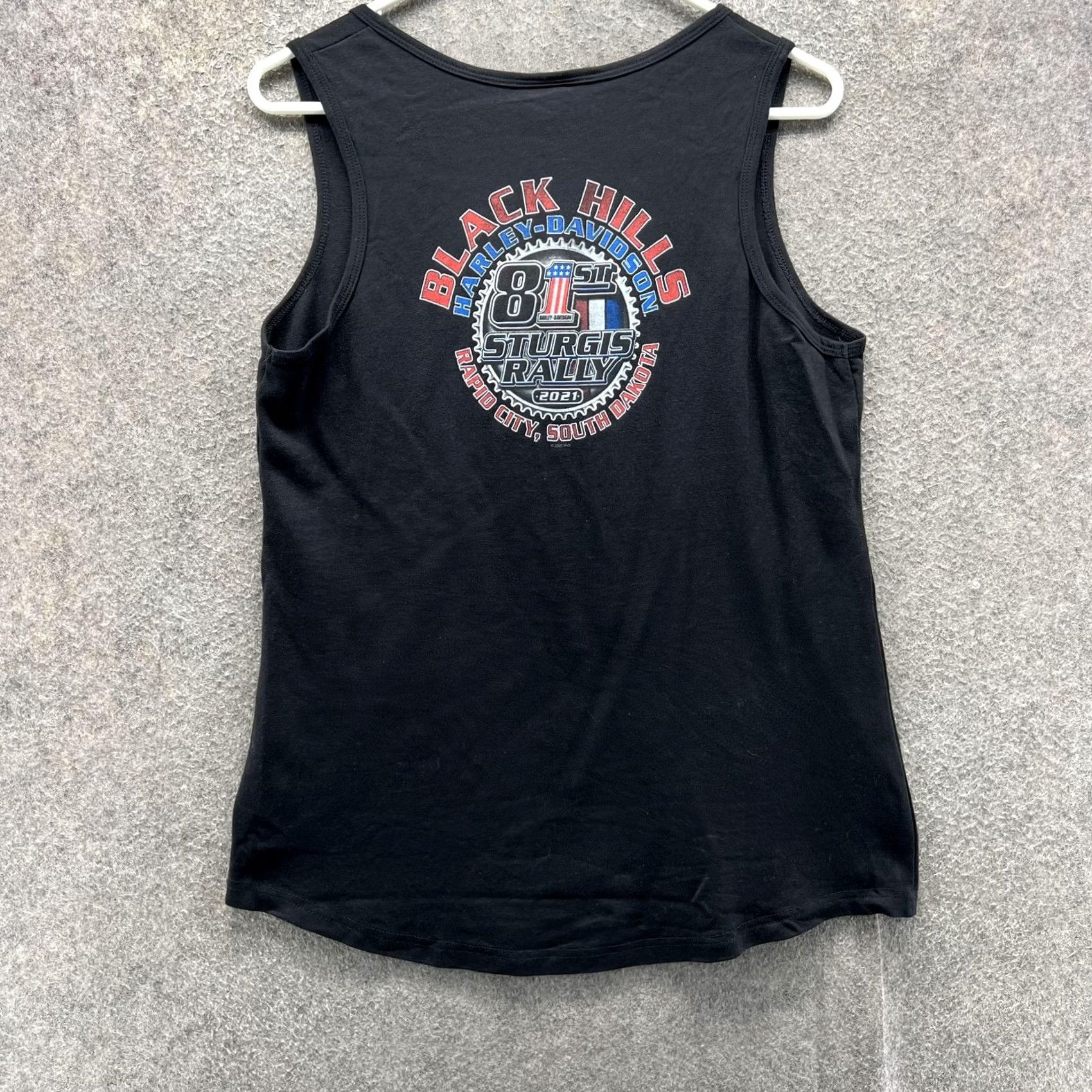 Harley Davidson Harley-Davidson Tank Top Womens Large Black Lace Up 81st Sturgis Rally 2021 Size L / US 10 / IT 46 - 6 Thumbnail