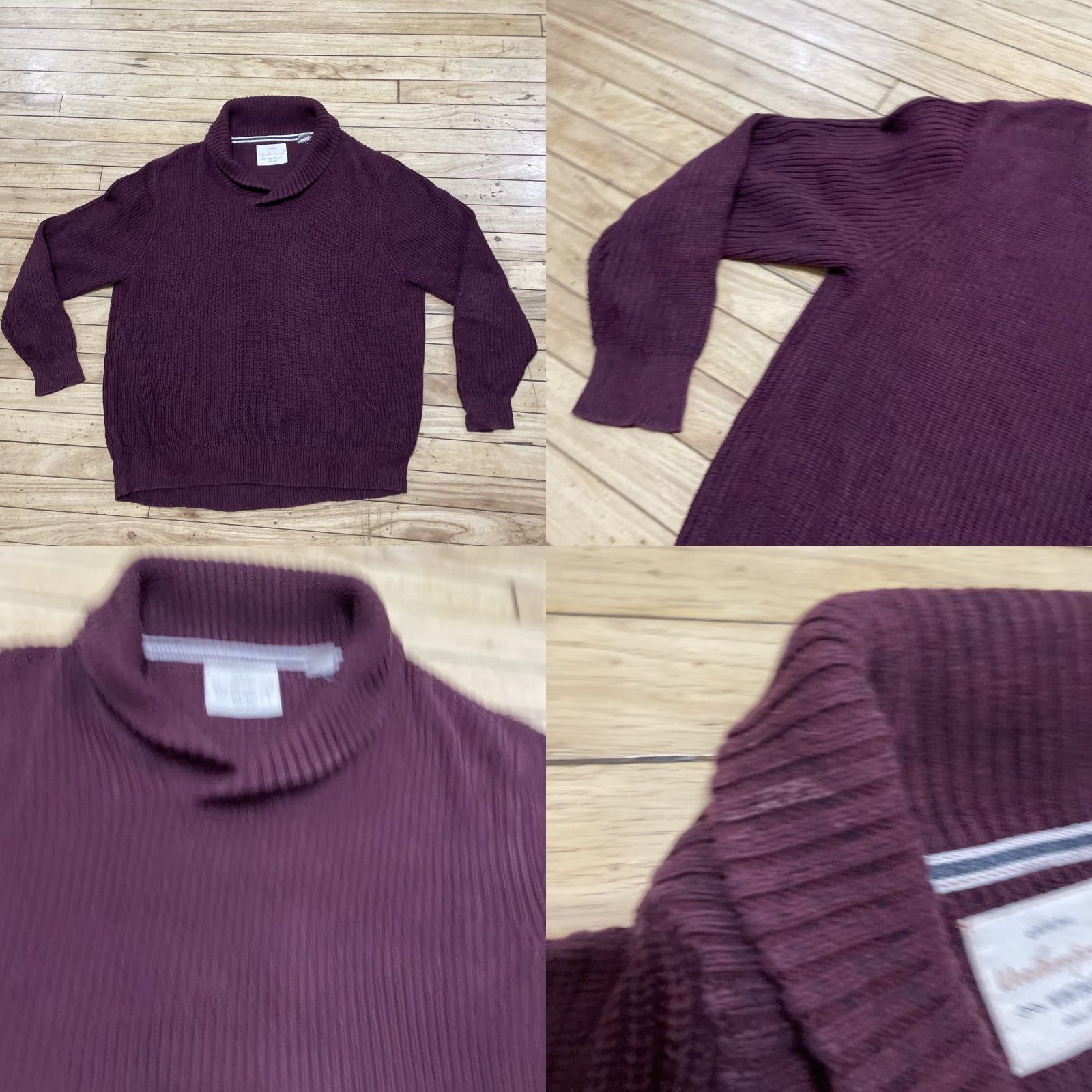 Weatherproof VINTAGE Weatherproof Sweater Men 2XL Pullover Cowl Maroon Heavyweight Knitted Knit Winter Casual Mens Size US XXL / EU 58 / 5 - 9 Thumbnail