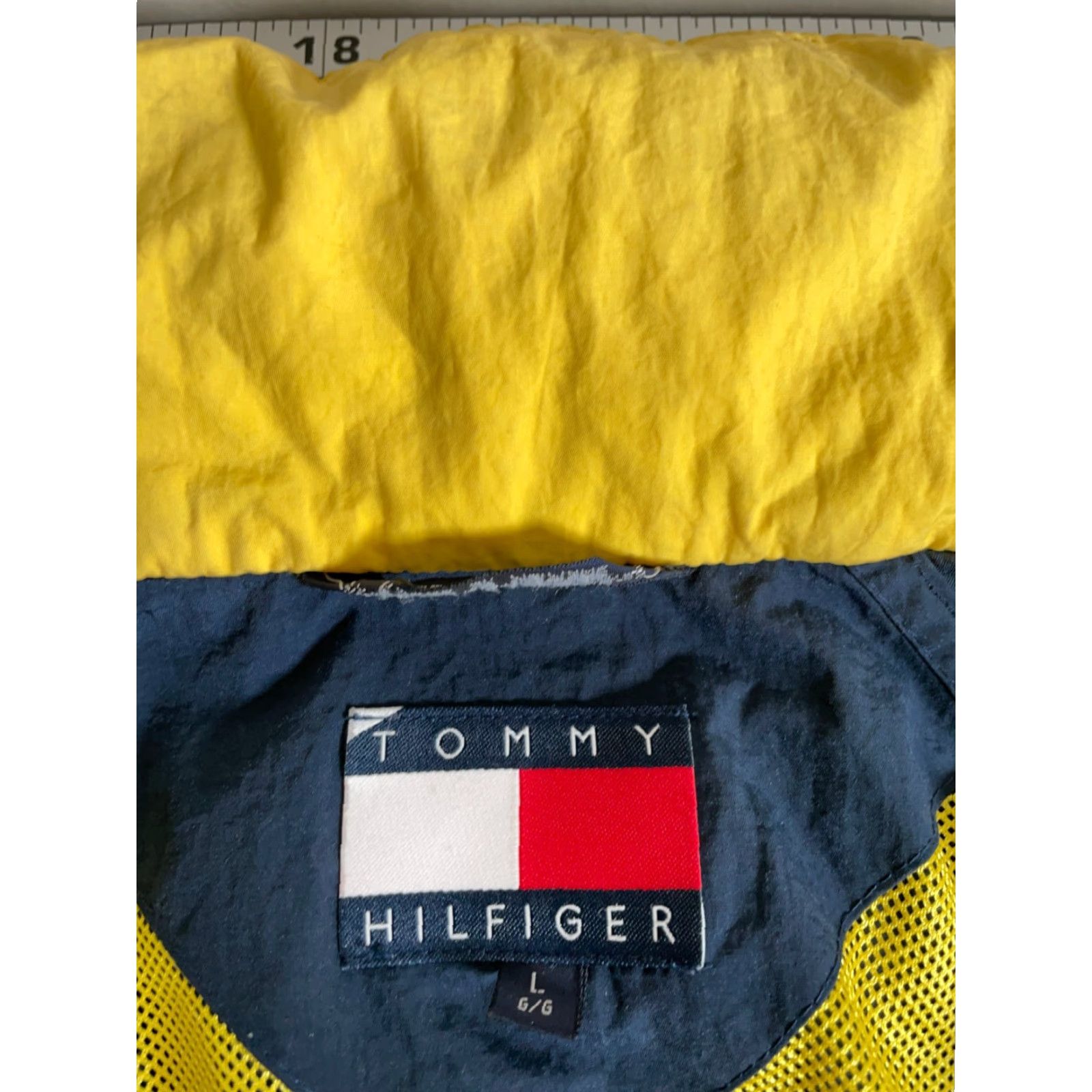 Tommy Hilfiger VINTAGE Tommy Hilfiger Windbreaker Jacket Adult Large Blue Full Zip Hooded 90s Hip Hop Retro Mens Size US L / EU 52-54 / 3 - 3 Thumbnail
