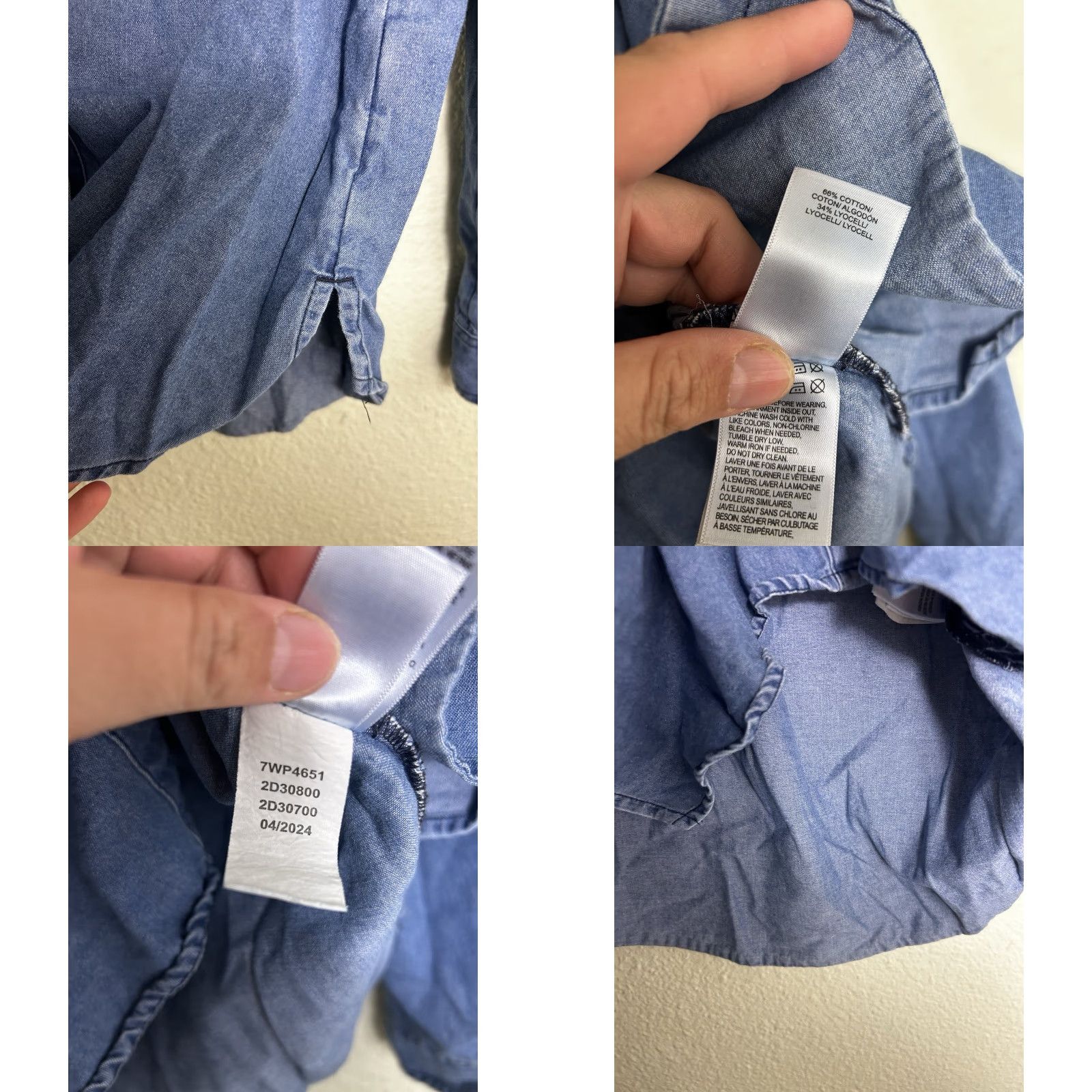 Lucky Brand Lucky Brand Chambray Denim Button-Up Shirt Small Women Regular Blue Long Sleeve Collared Pocket Bohemian Western Casual Size S / US 4 / IT 40 - 8 Thumbnail