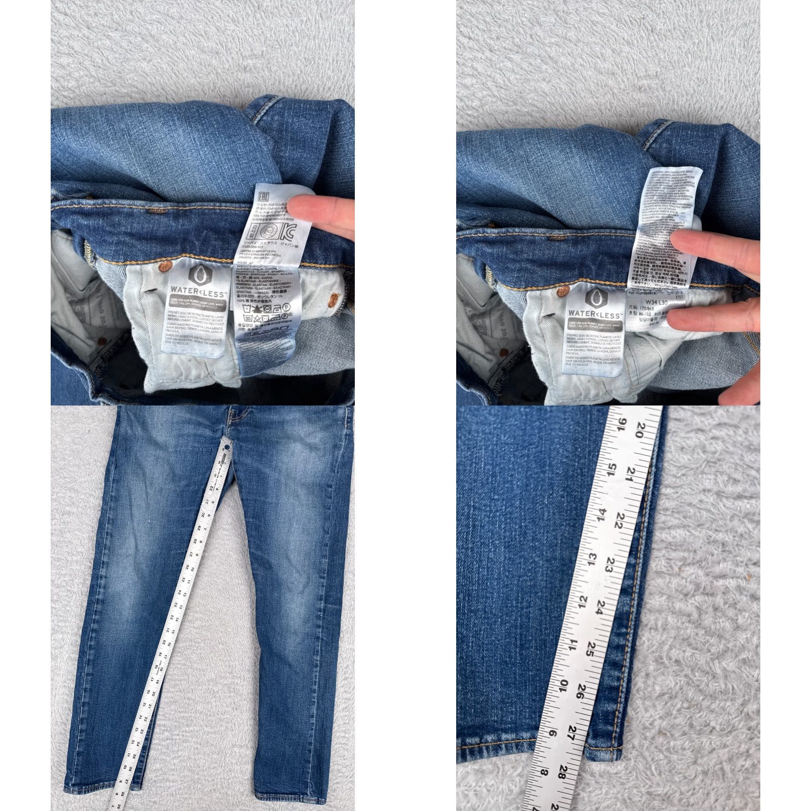 Levi's VINTAGE Levis Jeans 34 Blue Denim Levi's 519 5-Pocket Regular Cotton Blend 30x28 Mens Jeans Size US 34 / EU 50 - 8 Thumbnail