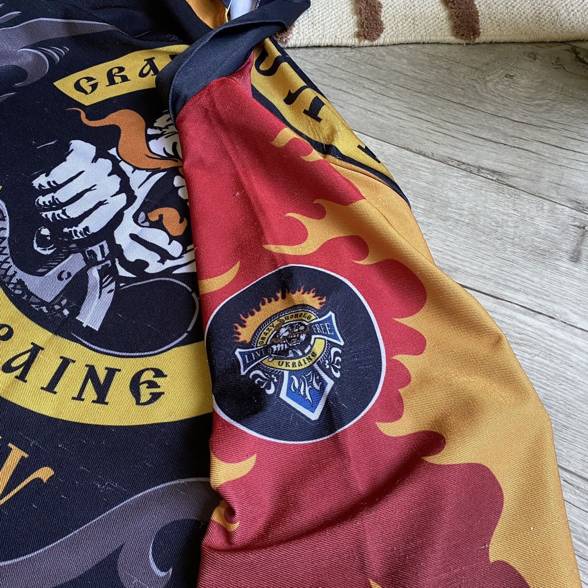 Harley Davidson × Vintage AMAZING CRAZY HOHOLS UKRAINE MOTO CLUB FIRE TRIBAL JERSEY Size US XL / EU 56 / 4 - 7 Thumbnail
