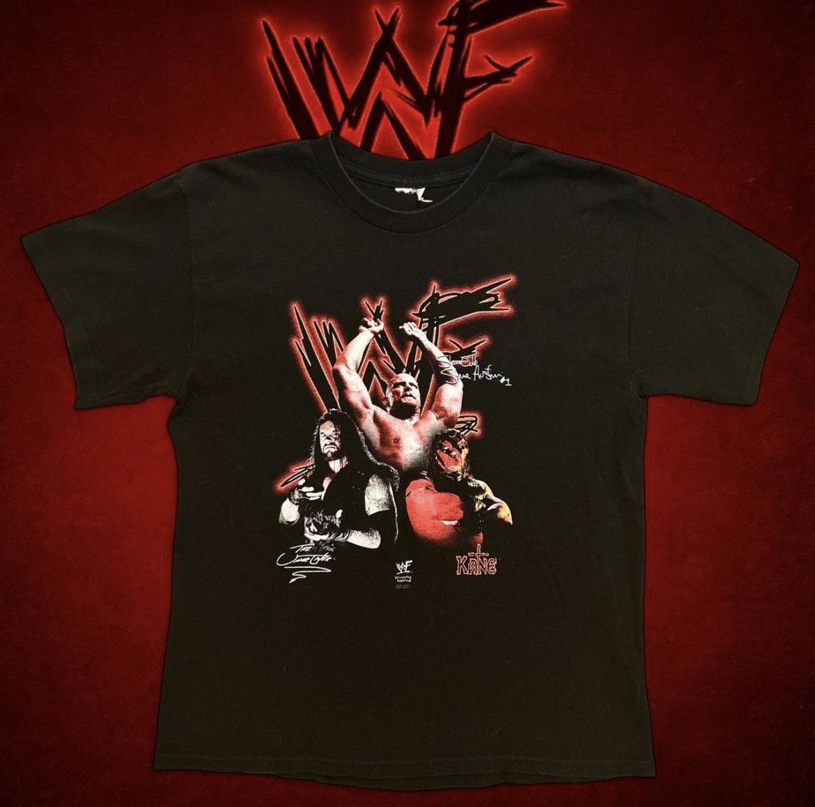 WWF Vintage WWF Shirt Men Size Medium Stone Cold Kane Undertaker Size US M / EU 48-50 / 2 - 1 Thumbnail