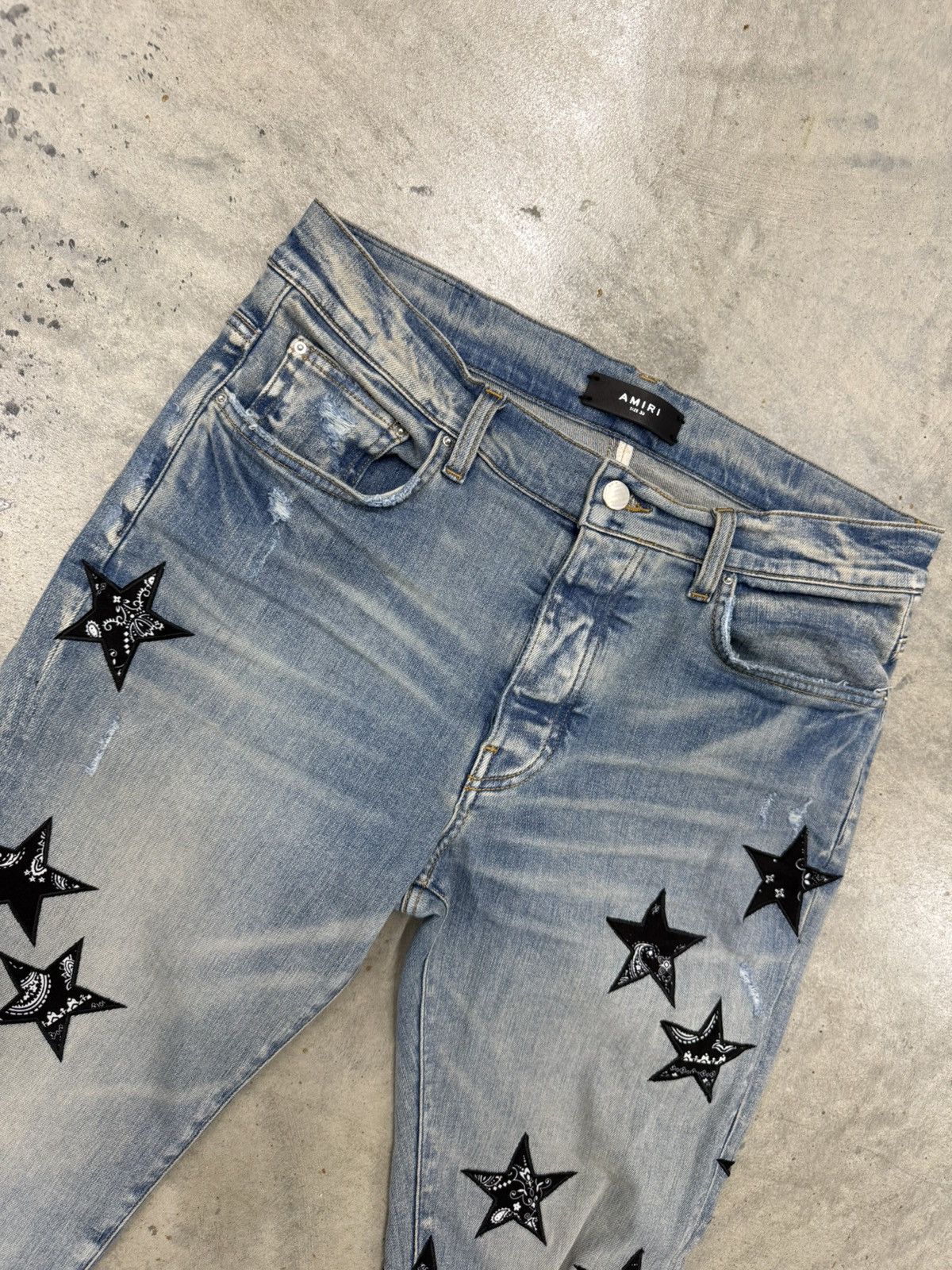 Amiri Amiri Bandana Star Patchwork Skinny Jeans Size US 33 - 4 Thumbnail