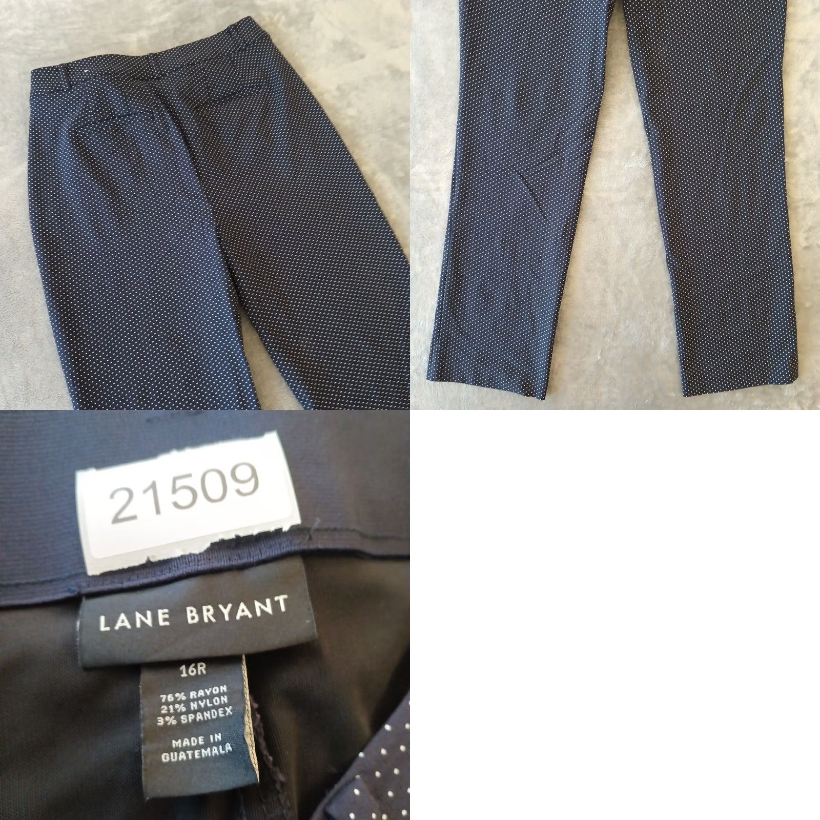 Vintage Lane Bryant Ankle Pants Womens Size 16 Blue Polka Dot 34x30.5 High Rise Dress Pant Straight Leg Size 16 Womens Regular Size 38" / US 16 / IT 52 - 8 Thumbnail