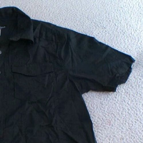 Marcs Marc Ecko Shirt Men's Large Black Short Sleeve Button Up Collared Pockets Size US L / EU 52-54 / 3 - 5 Thumbnail