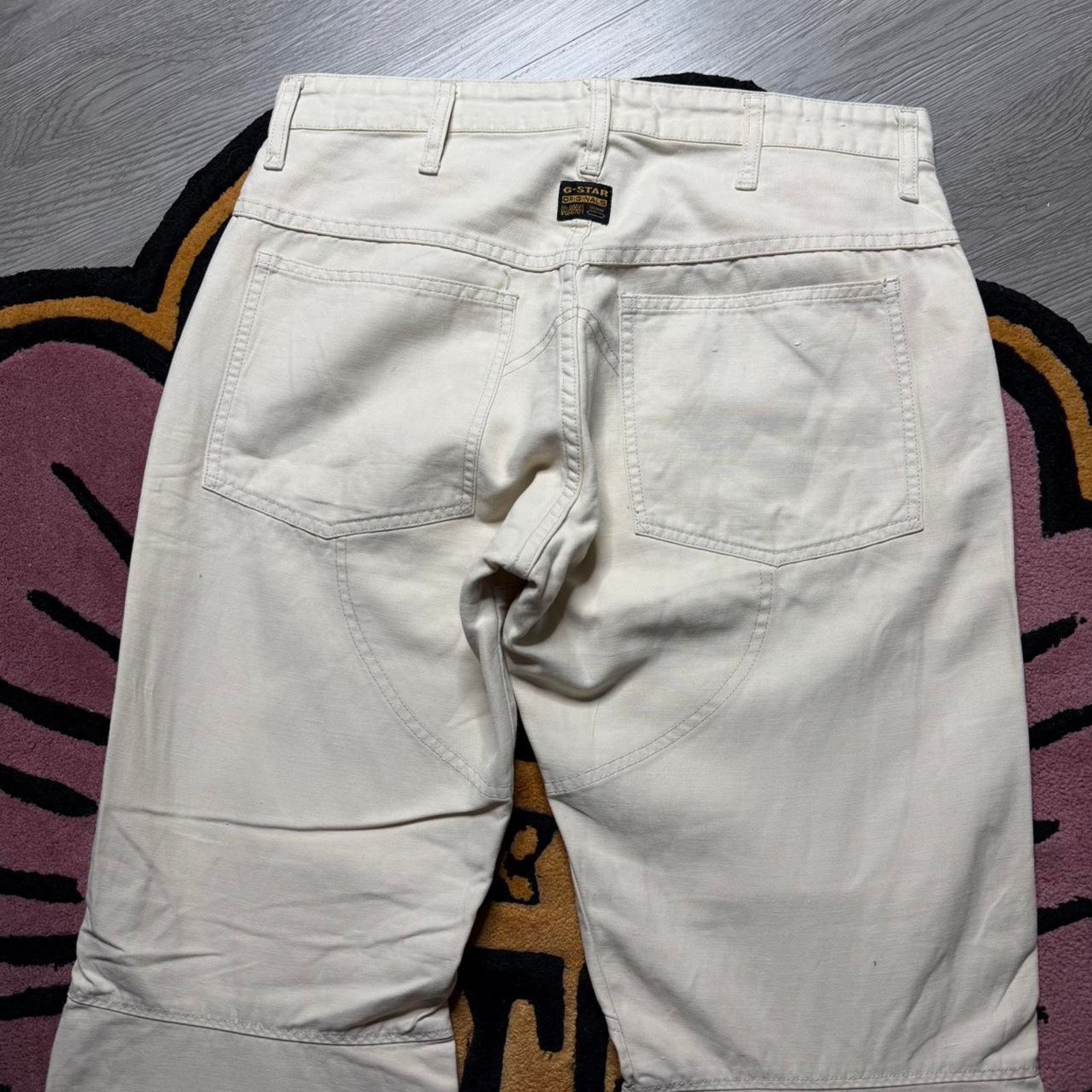 G-Star G-Star Raw Elwood Loose Fit Pants Size 34x34 White Cream Size US 34 / EU 50 - 8 Thumbnail