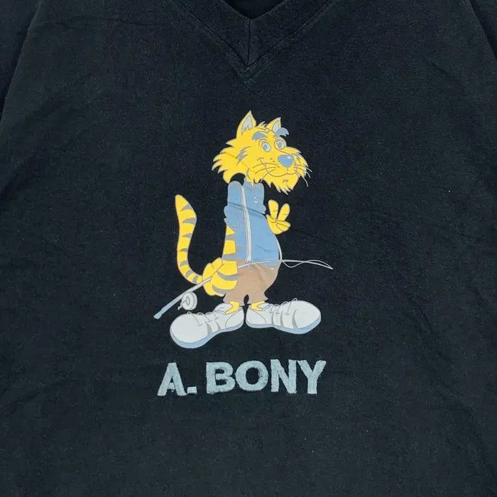 Vintage Vintage A.BONY TIGER CARTOON Fishing Tee Shirt Top V Neck Size L / US 10 / IT 46 - 4 Thumbnail