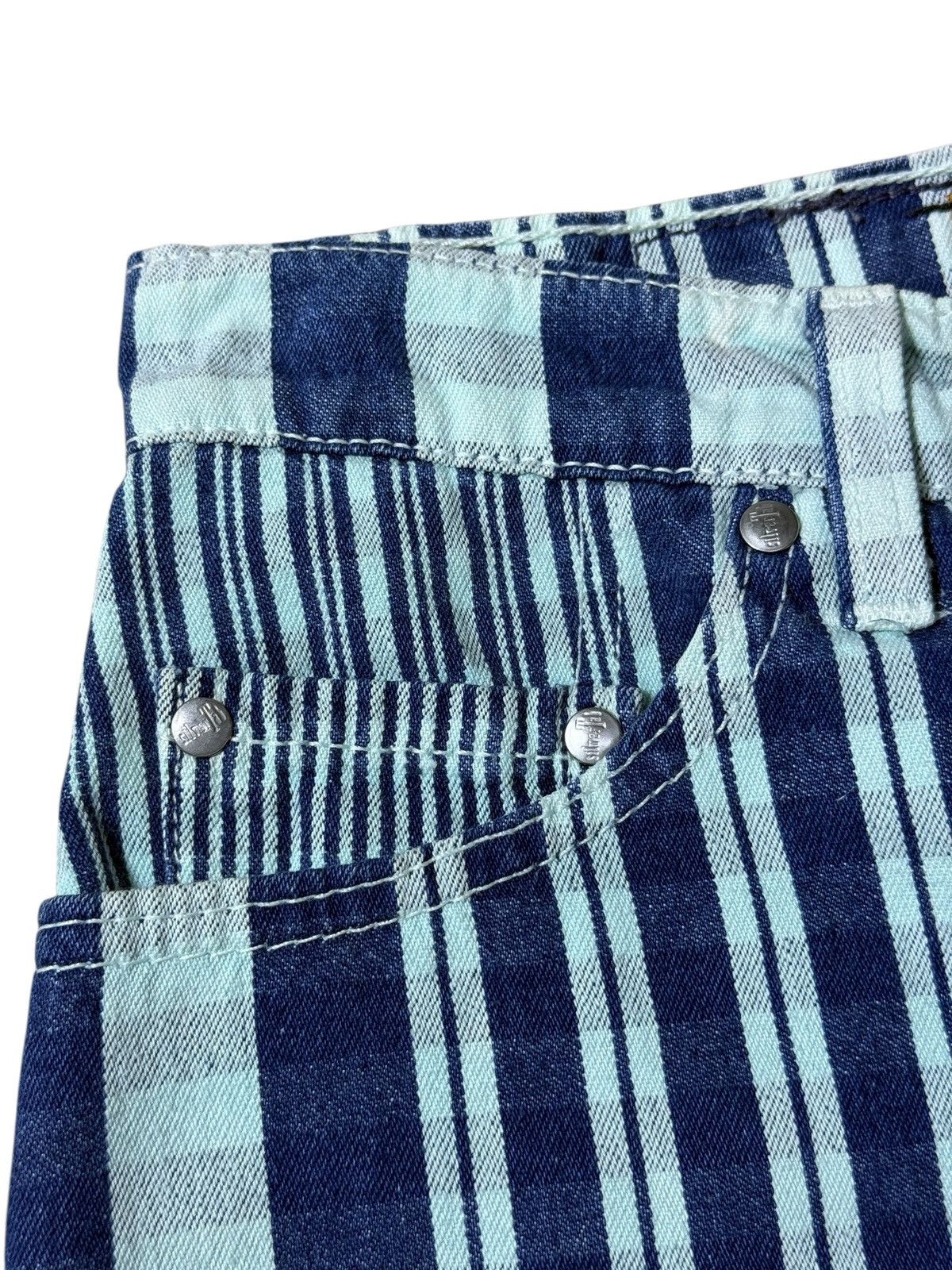 Levi's Vintage 1990s Levis SilverTab Striped Denim Shorts Cut Off Size 27" / US 4 / IT 40 - 2 Thumbnail