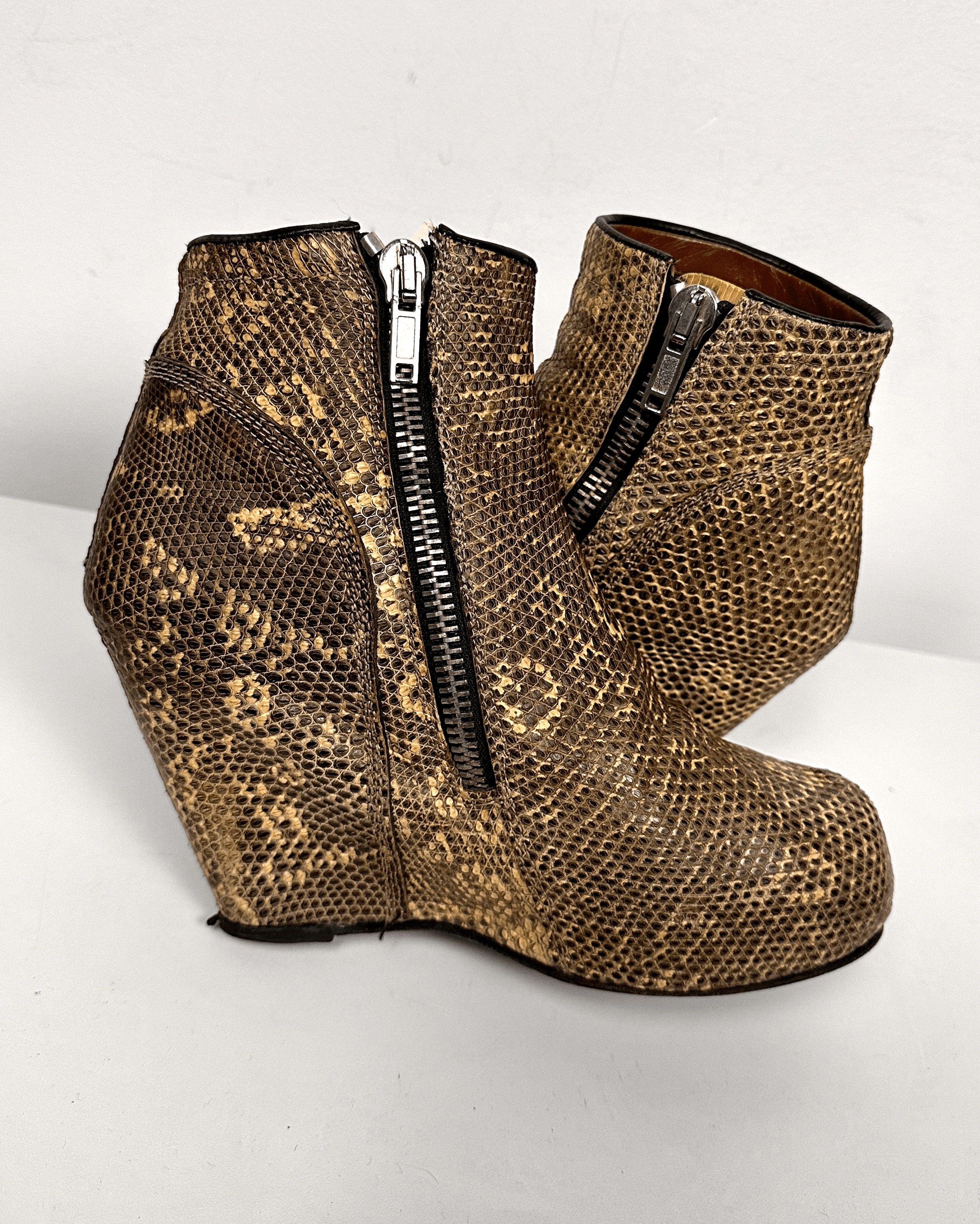 Rick Owens Rick Owens Lizard Leather Wedge Boots Size US 7 / EU 40 - 7 Thumbnail