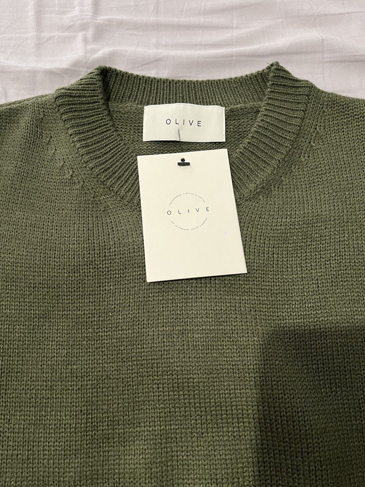 Olive Olive Clothing Crew-Neck Knit Jumper - Khaki (One Size) Size US L / EU 52-54 / 3 - 4 Thumbnail