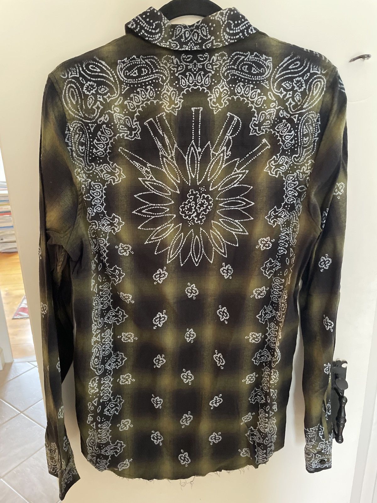 Amiri Bleach Bandana Military Green Shirt Size US L / EU 52-54 / 3 - 2 Thumbnail