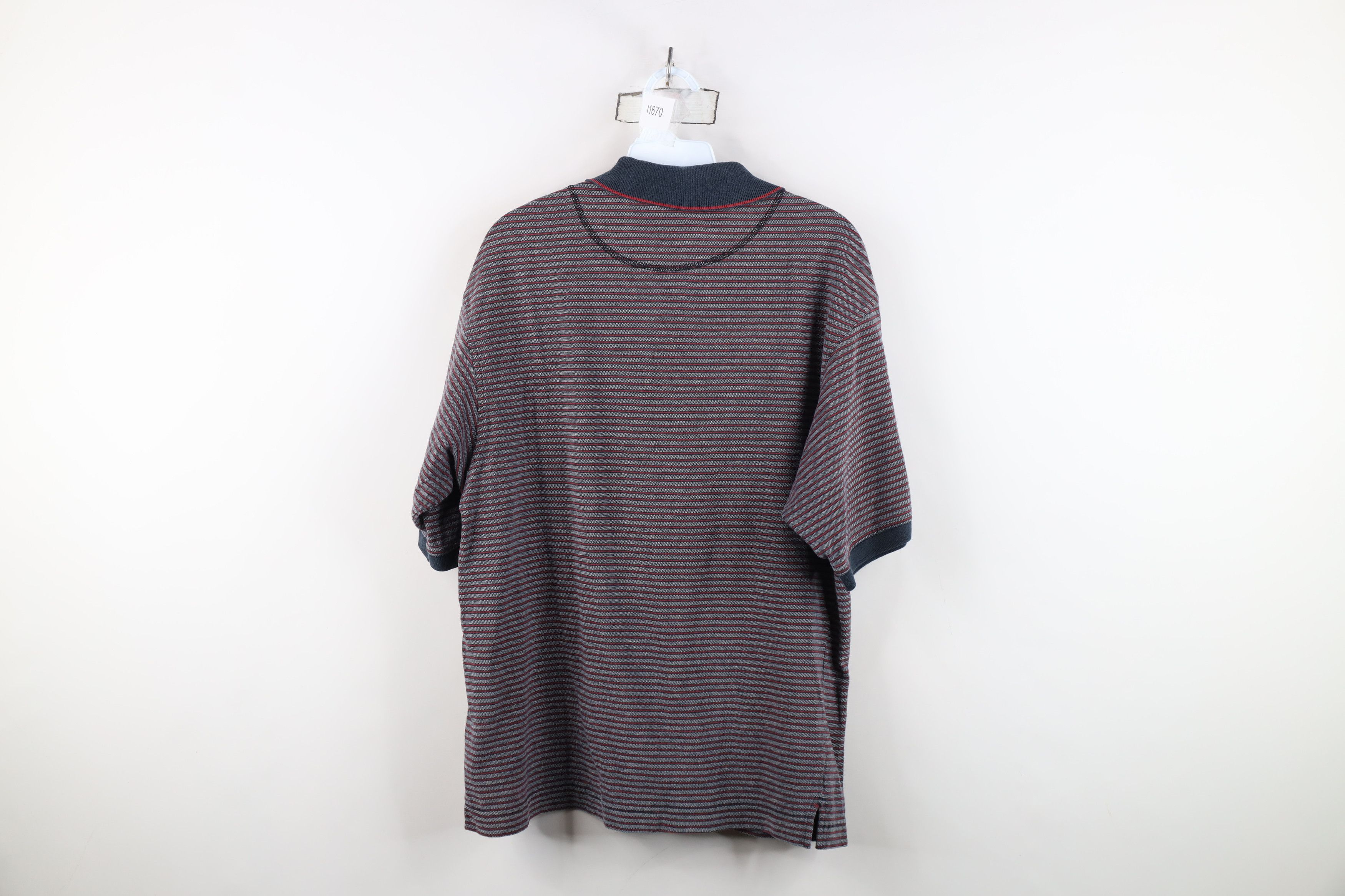 Columbia Vintage 90s Columbia Golf Spell Out Striped Knit Polo Shirt Size US M / EU 48-50 / 2 - 12 Thumbnail